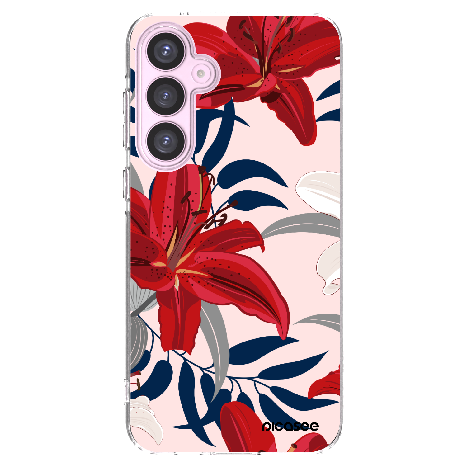 Picasee silikonový průhledný obal pro Samsung Galaxy A55 5G A556B - Red Lily