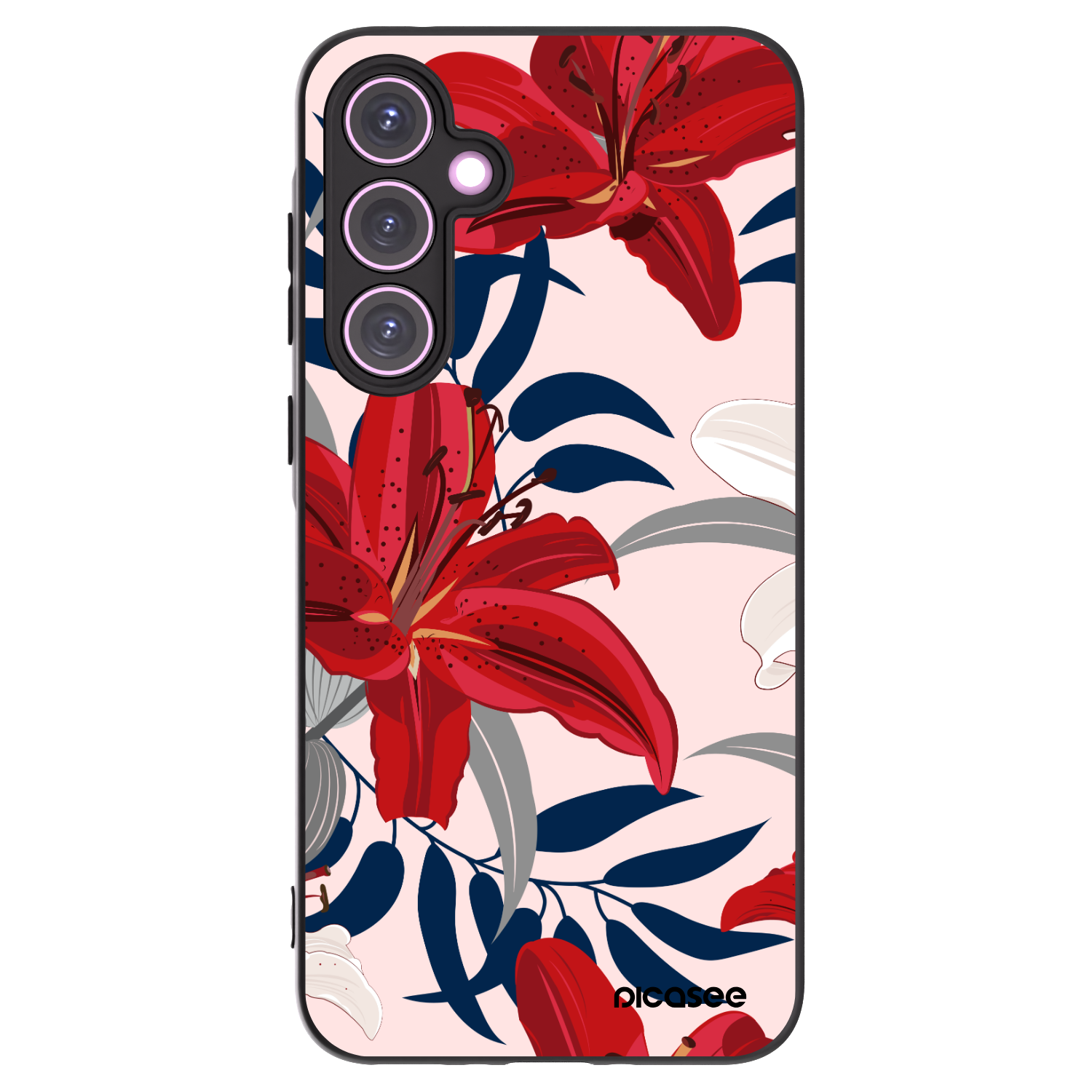 Picasee silikonový černý obal pro Samsung Galaxy A35 5G A356B - Red Lily