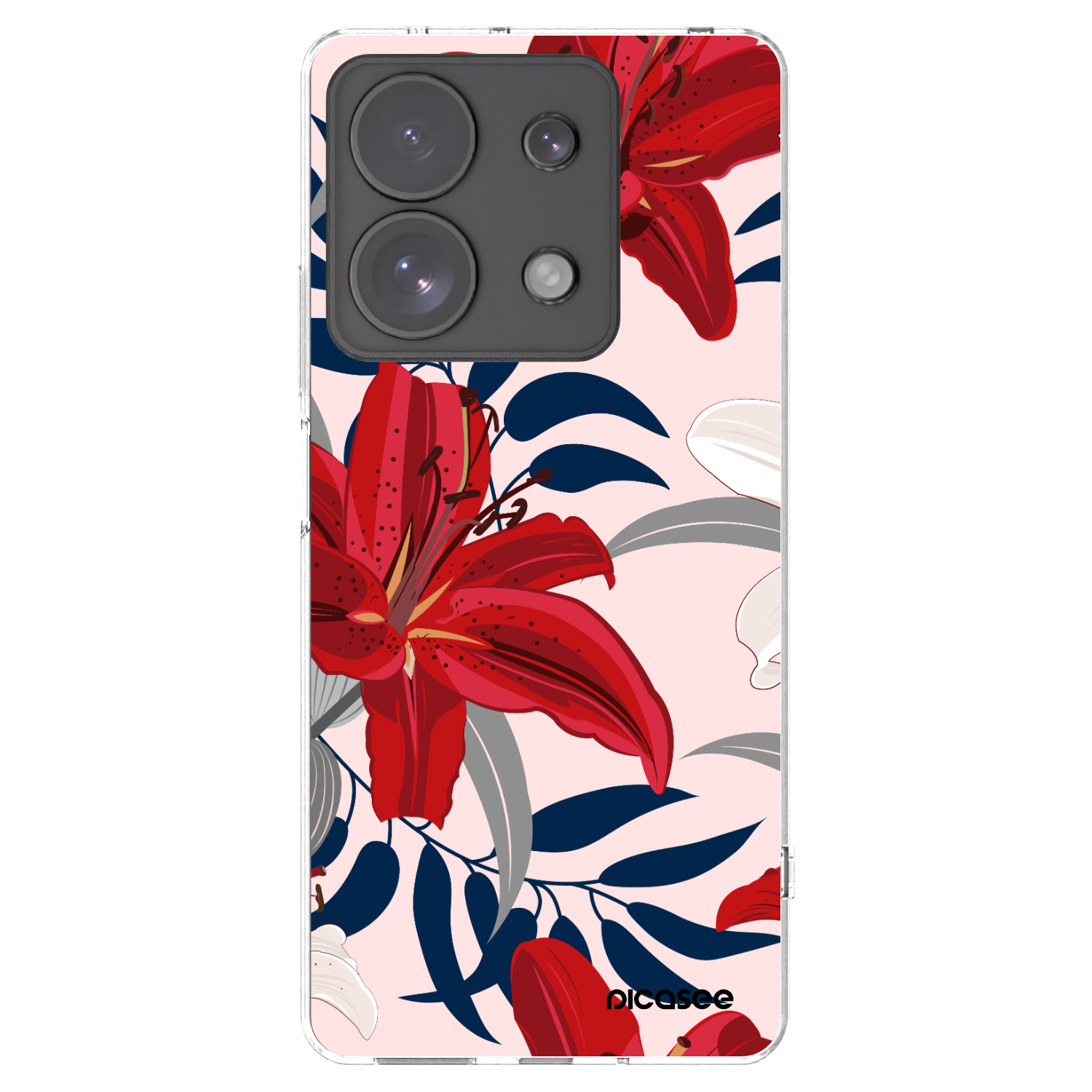 Picasee silikonový průhledný obal pro Xiaomi Redmi Note 13 Pro 4G - Red Lily