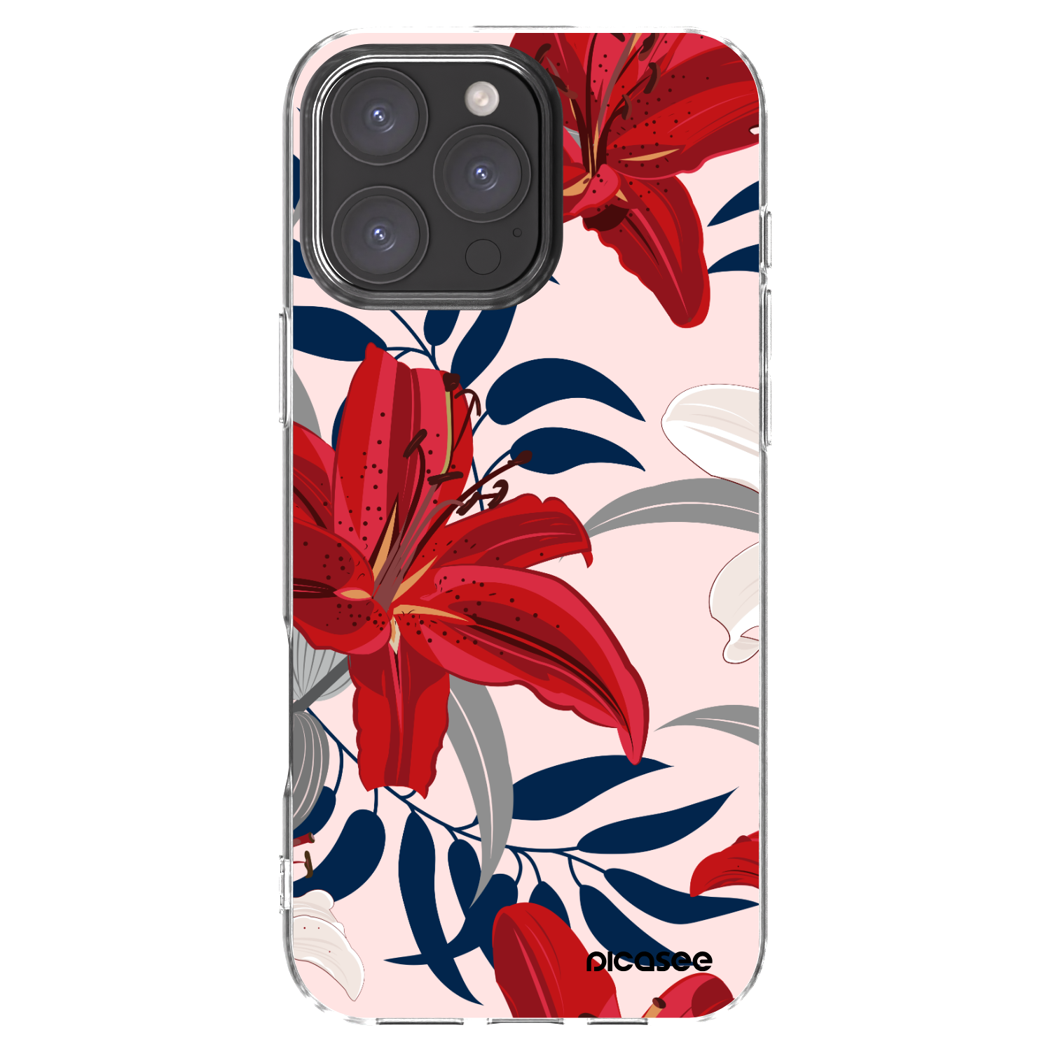 Picasee silikonový průhledný obal pro Apple iPhone 16 Pro Max - Red Lily