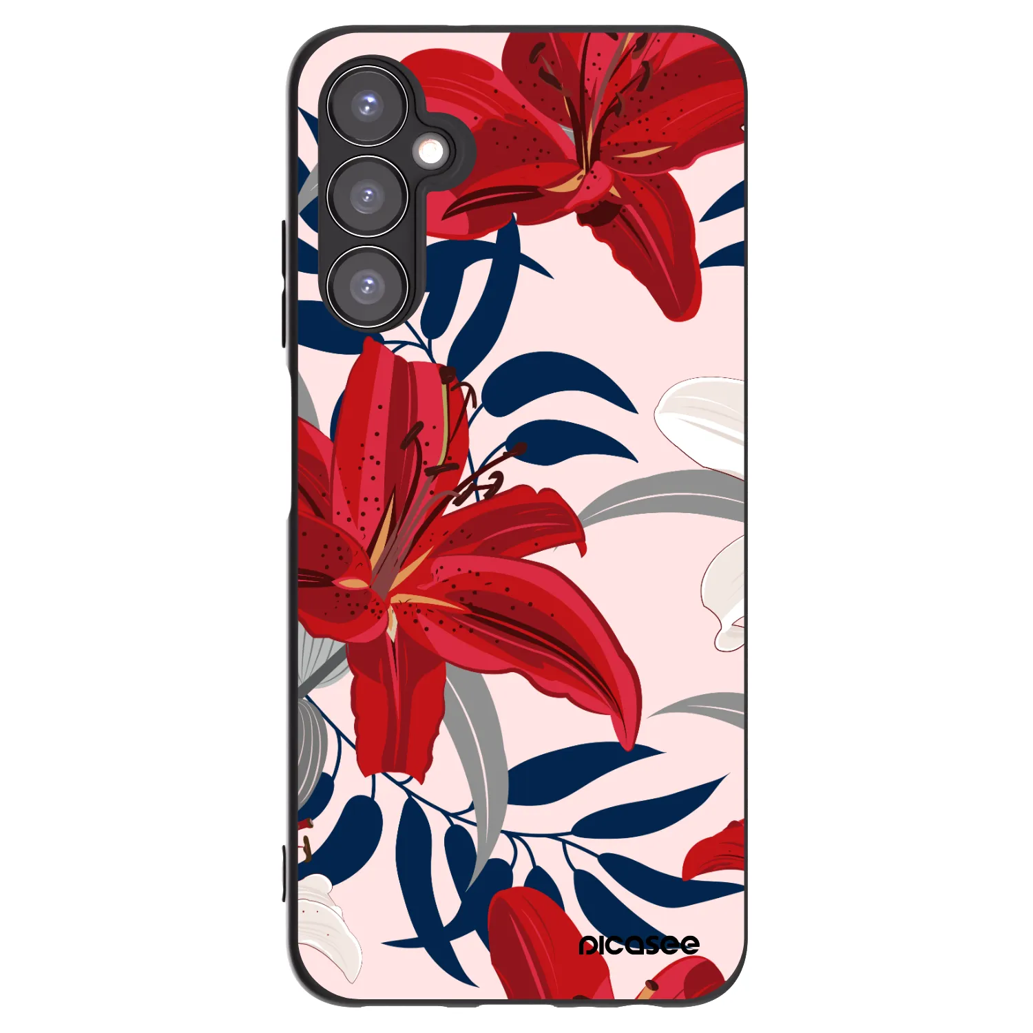 Picasee silikonový černý obal pro Samsung Galaxy A05s A057G - Red Lily