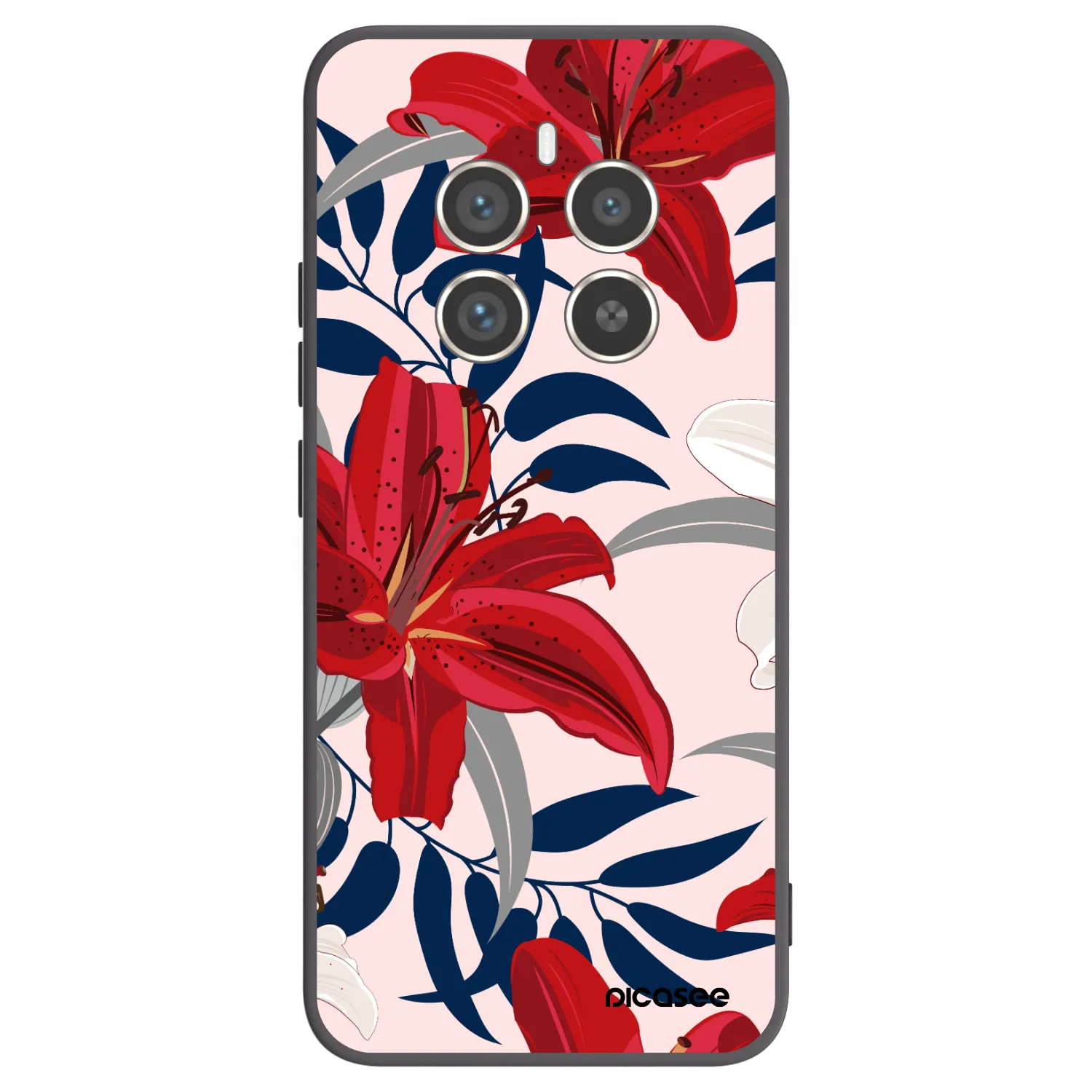 Picasee silikonový černý obal pro Realme 12 Pro 5G - Red Lily