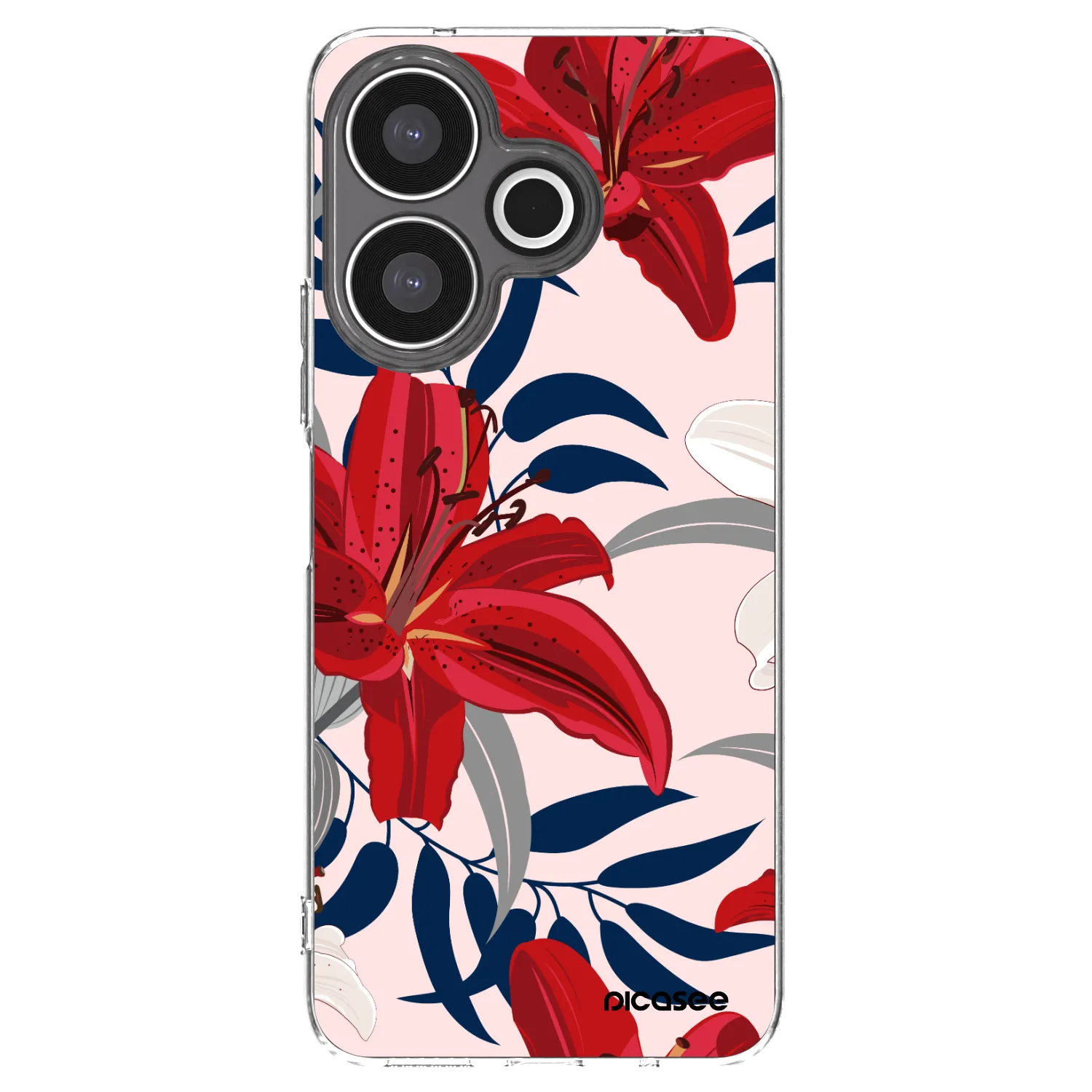 Picasee silikonový průhledný obal pro Xiaomi Redmi 13 4G - Red Lily