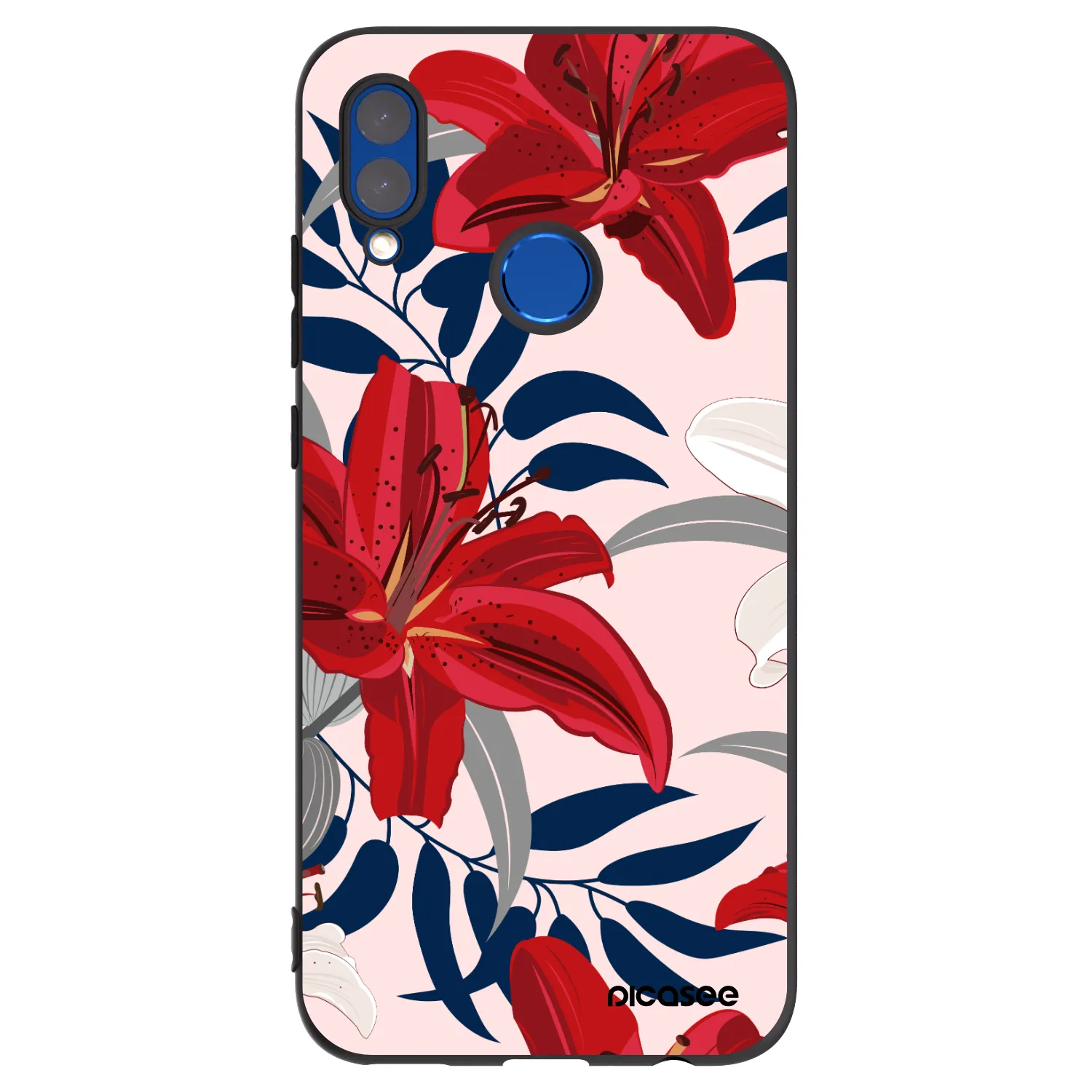 Picasee silikonový černý obal pro Huawei P Smart 2019 - Red Lily