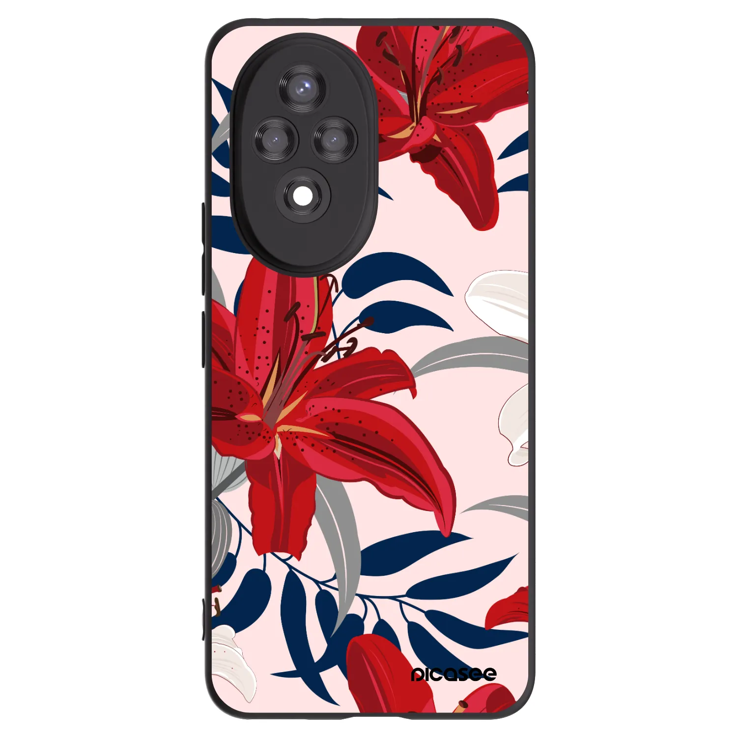 Picasee silikonový černý obal pro Honor 200 5G - Red Lily