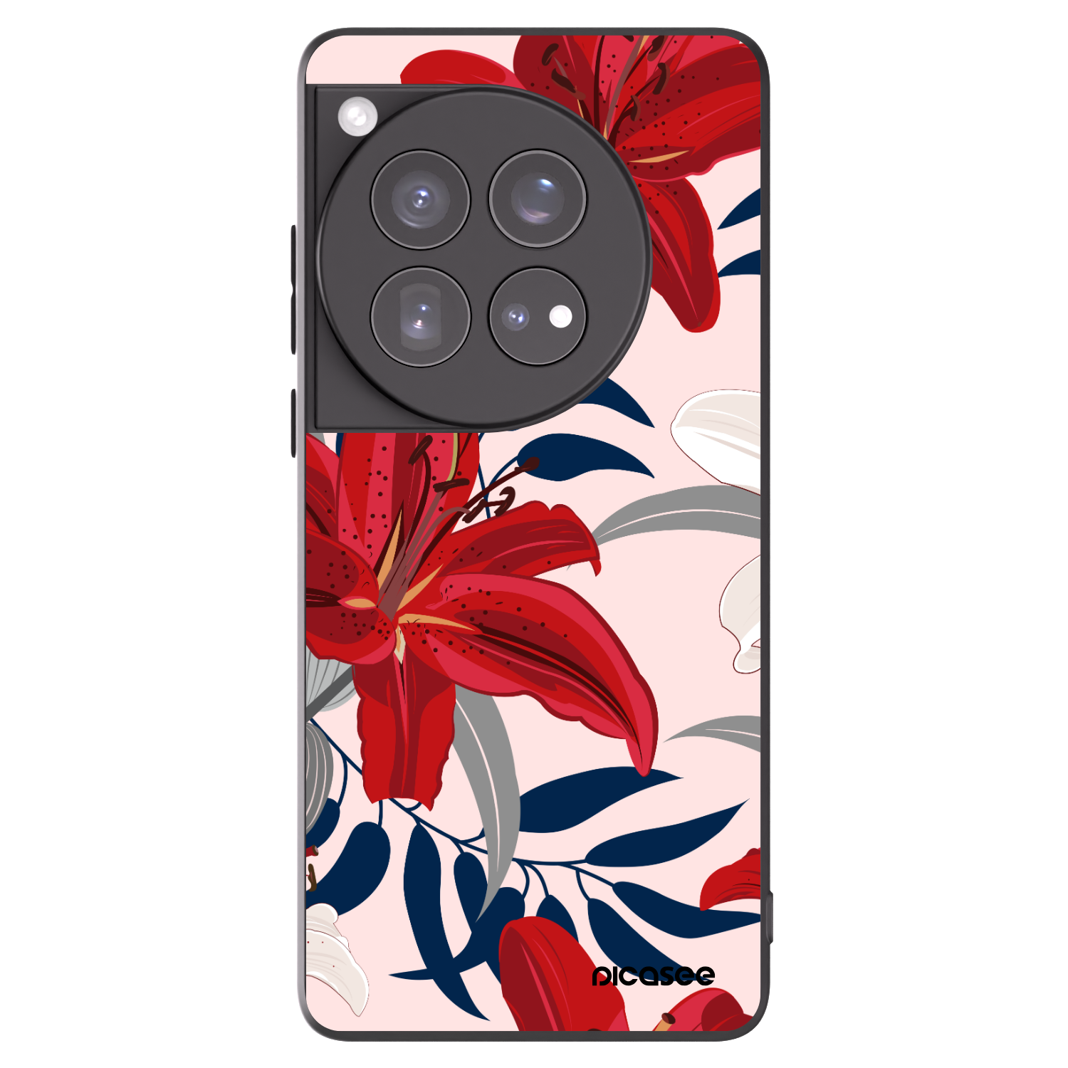 Picasee silikonový černý obal pro OnePlus 12 5G - Red Lily