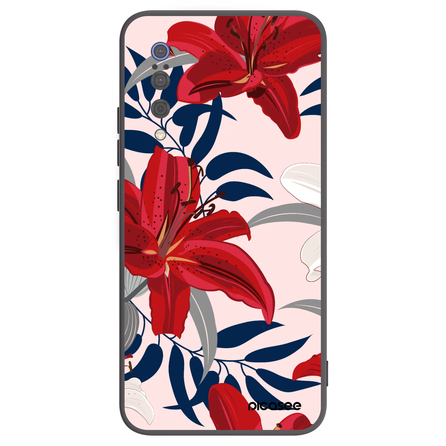 Picasee silikonový černý obal pro Xiaomi Mi 9 - Red Lily