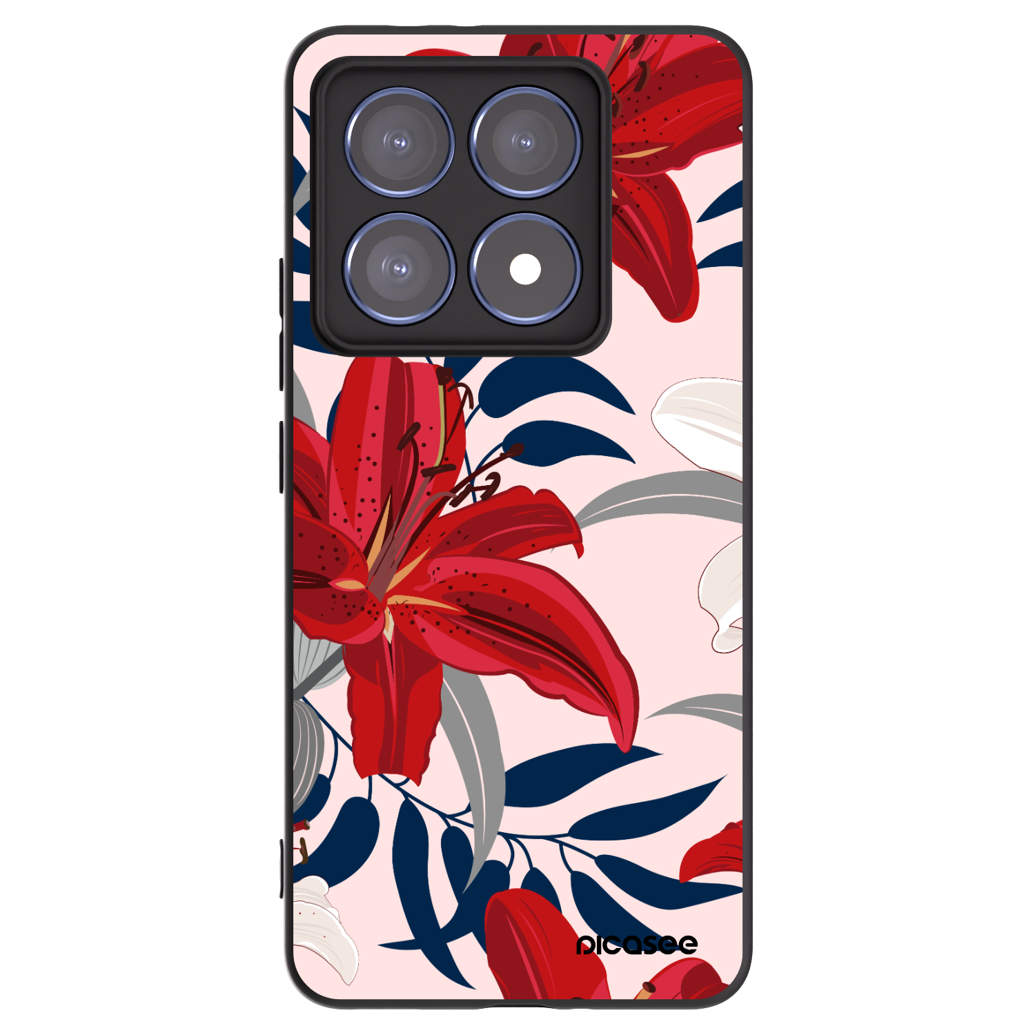 Picasee silikonový černý obal pro Xiaomi 14T Pro - Red Lily