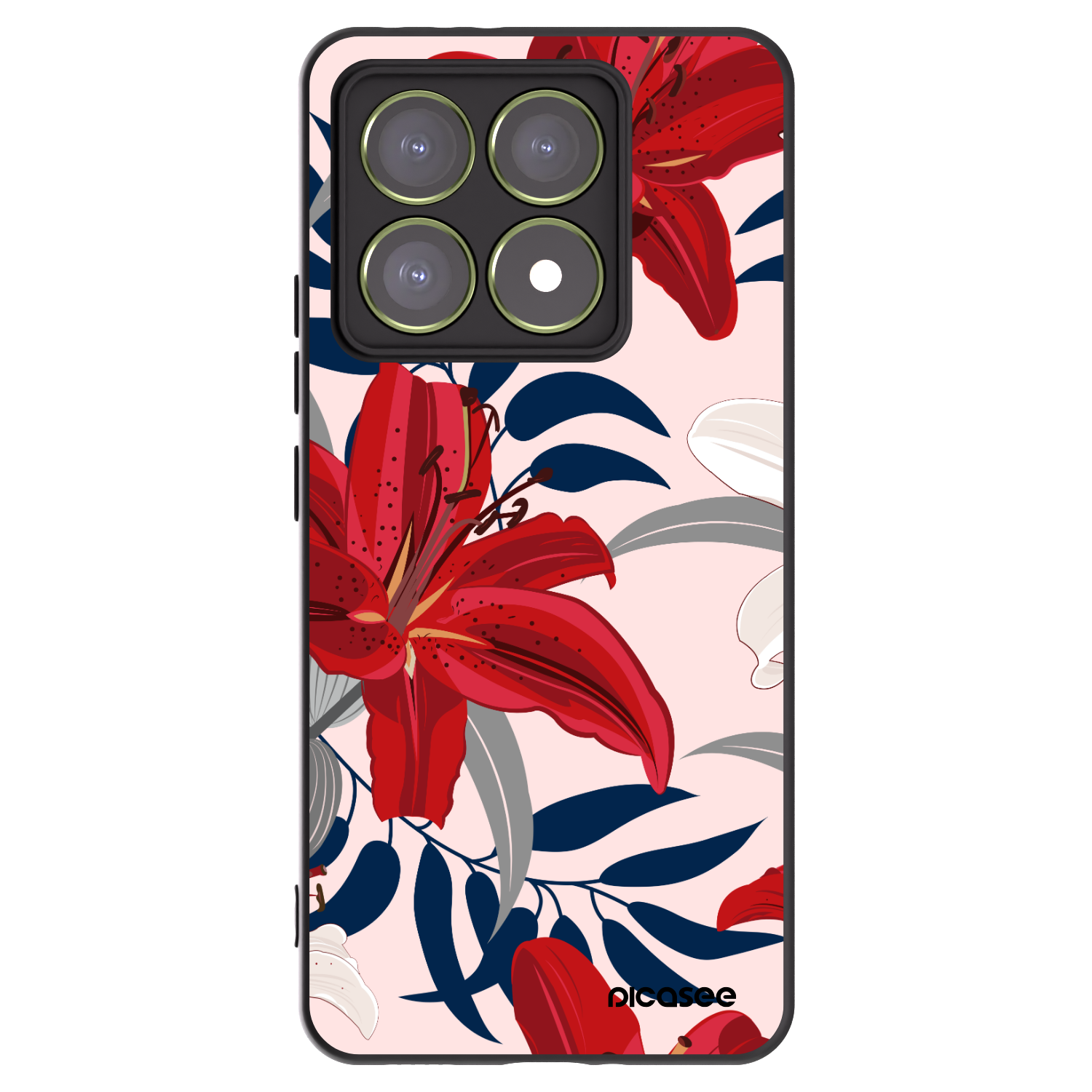 Picasee silikonový černý obal pro Xiaomi 14T - Red Lily