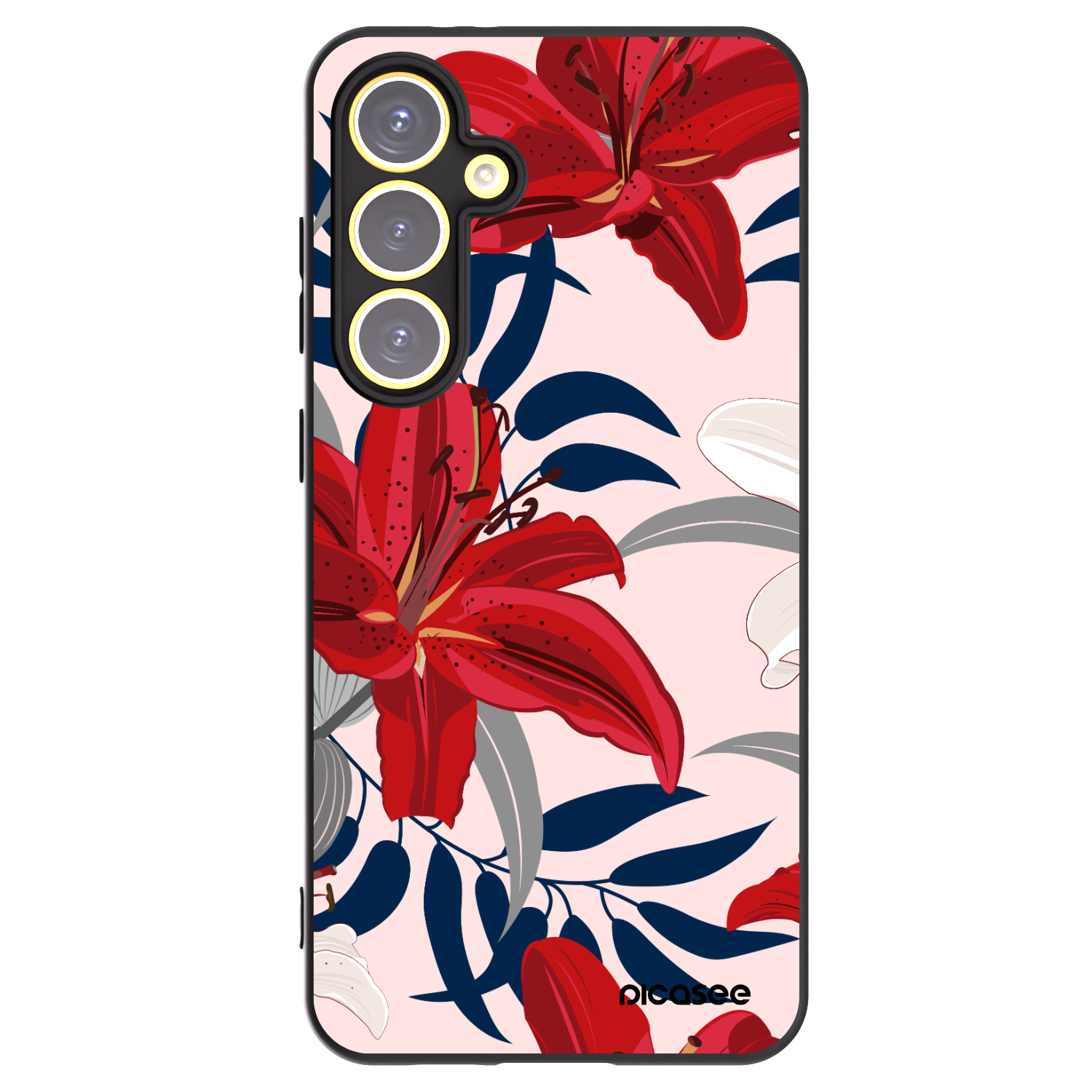Picasee silikonový černý obal pro Samsung Galaxy S24 FE S721B - Red Lily