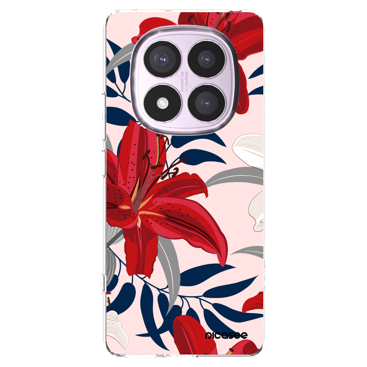Picasee silikonový průhledný obal pro Xiaomi Redmi Note 14 Pro 5G - Red Lily