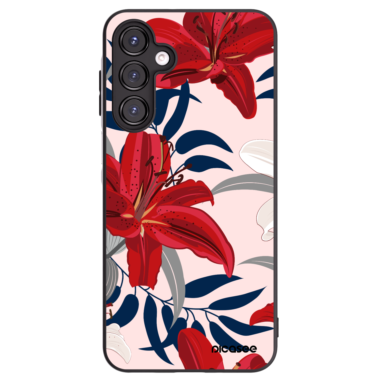 Picasee silikonový černý obal pro Samsung Galaxy A16 5G - Red Lily