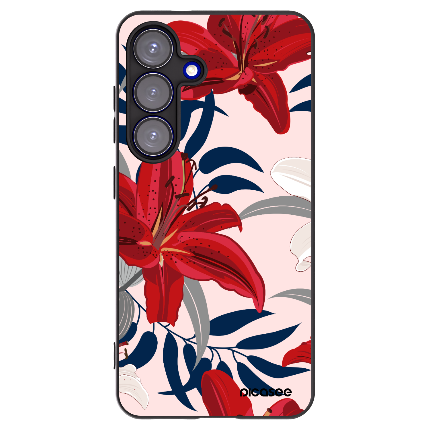 Picasee silikonový černý obal pro Samsung Galaxy S25 5G - Red Lily