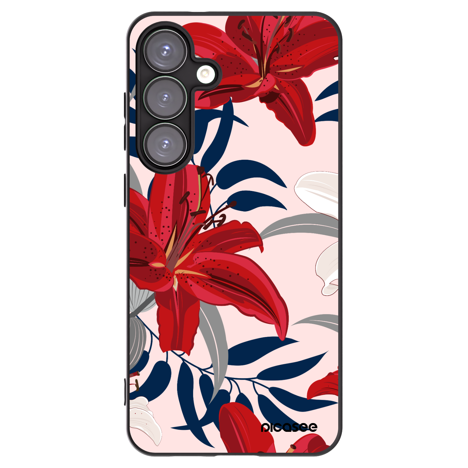 Picasee silikonový černý obal pro Samsung Galaxy S25+ 5G - Red Lily