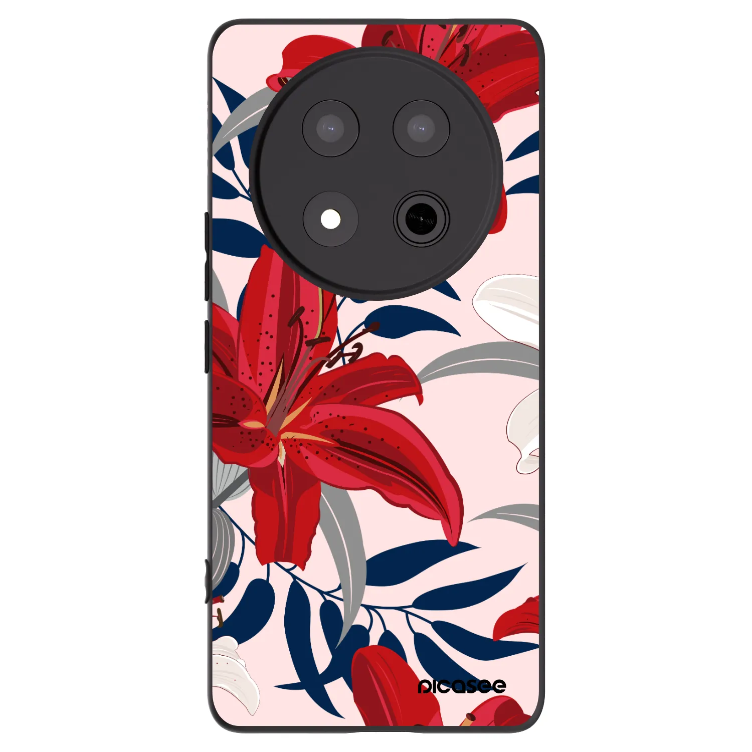 Picasee silikonový černý obal pro Honor Magic7 Lite 5G - Red Lily