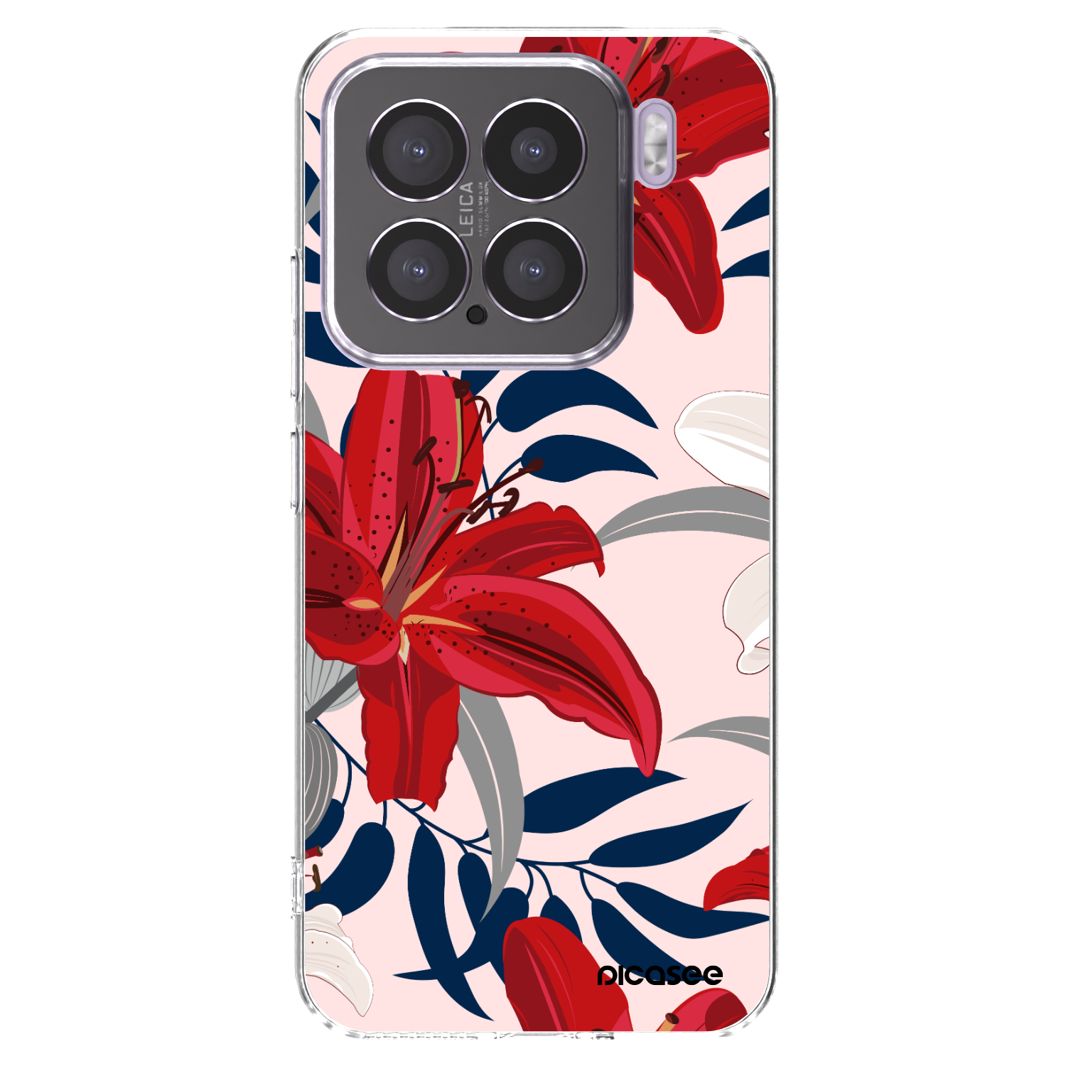 Picasee silikonový průhledný obal pro Xiaomi 15 - Red Lily