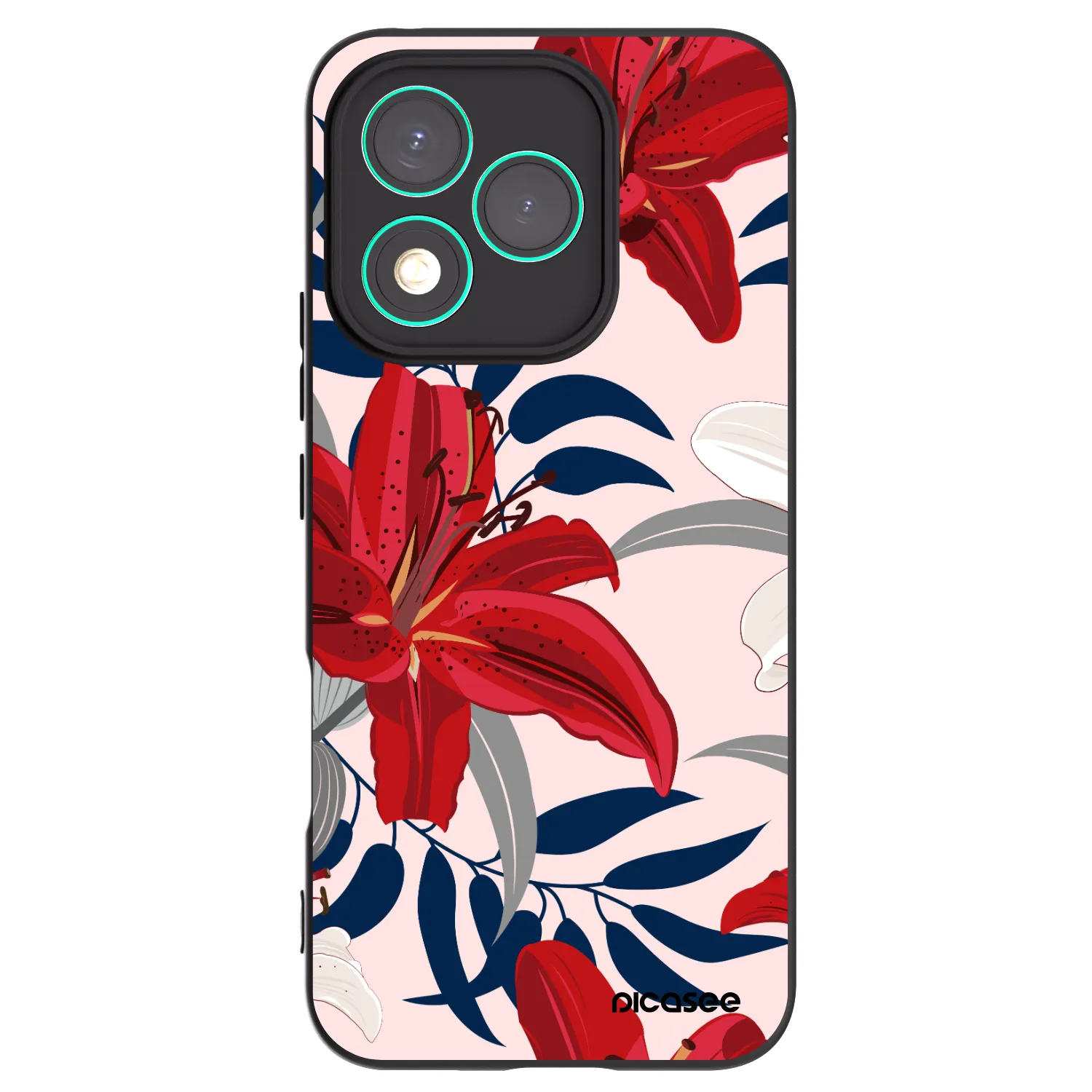 Picasee silikonový černý obal pro Honor 400 Lite 5G - Red Lily