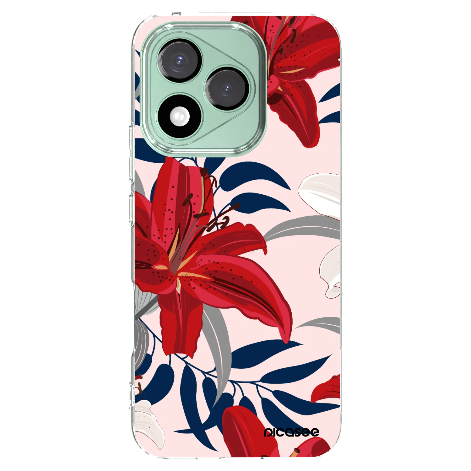 Picasee silikonový průhledný obal pro Honor 400 Lite 5G - Red Lily