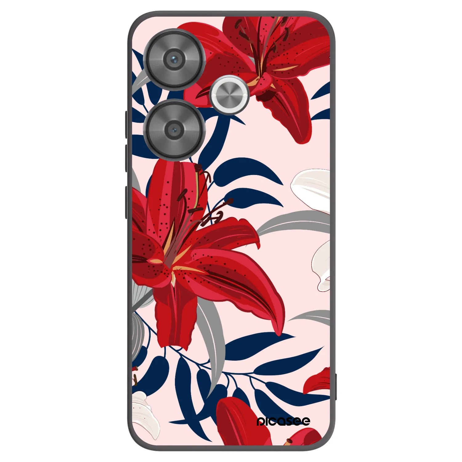 Picasee silikonový černý obal pro Xiaomi Poco F6 - Red Lily