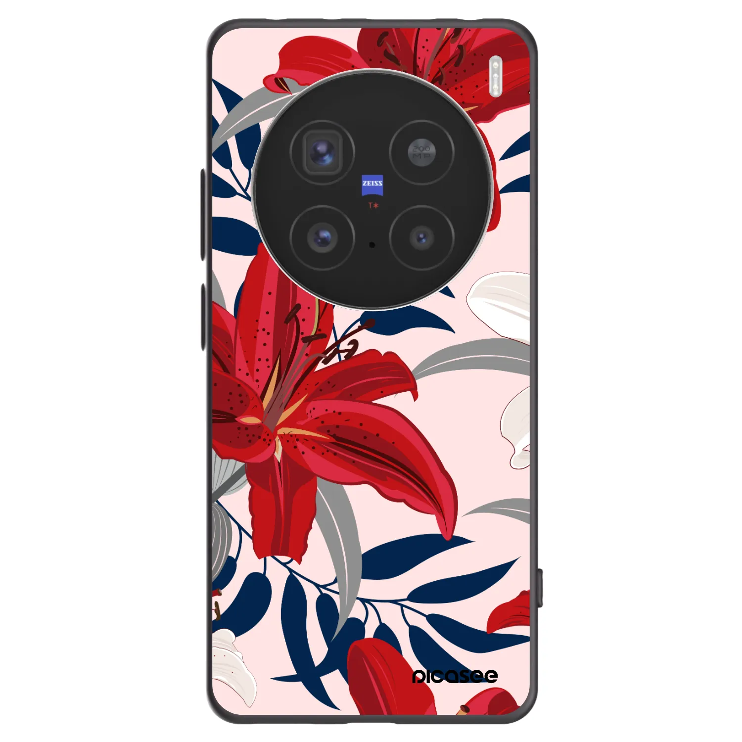 Picasee silikonový černý obal pro Vivo X200 Pro - Red Lily
