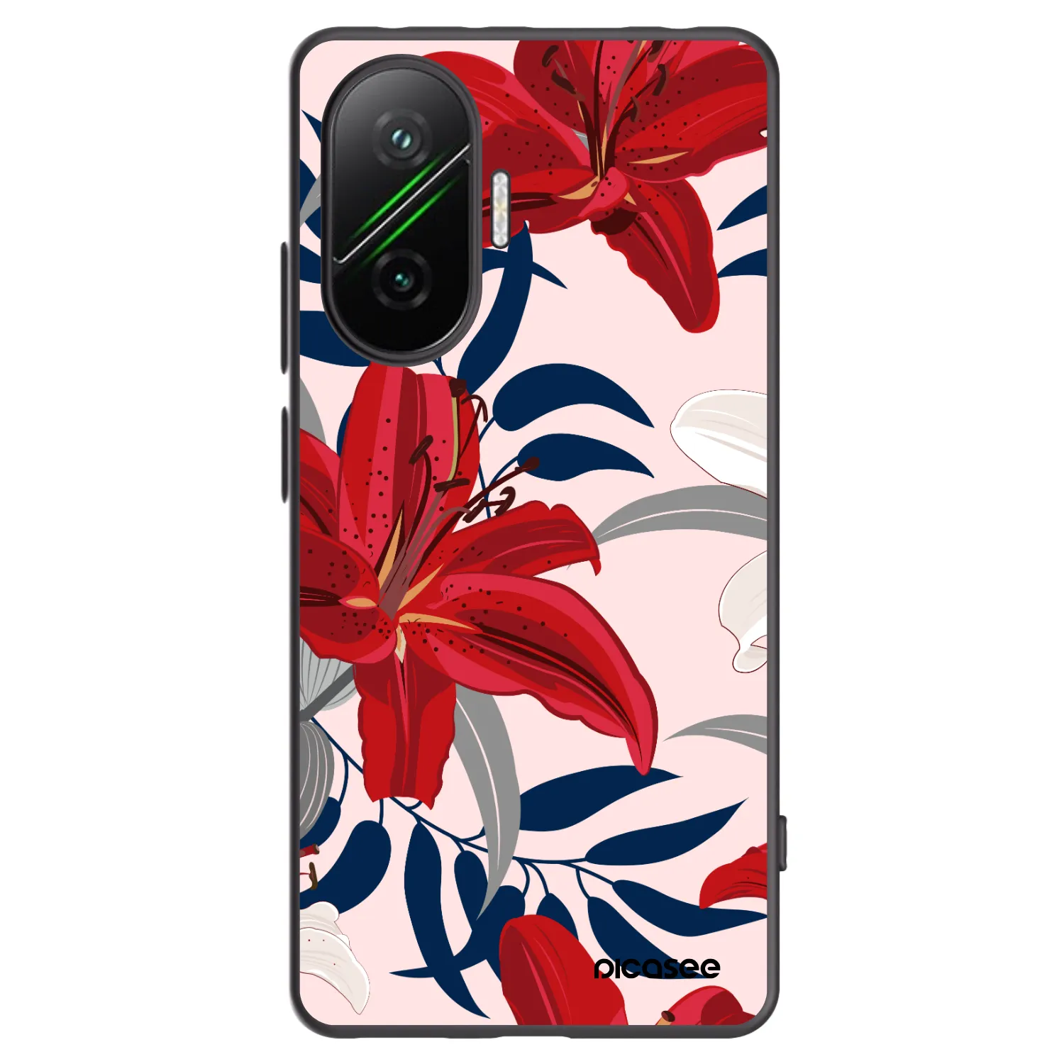 Picasee silikonový černý obal pro Xiaomi Poco F7 5G - Red Lily