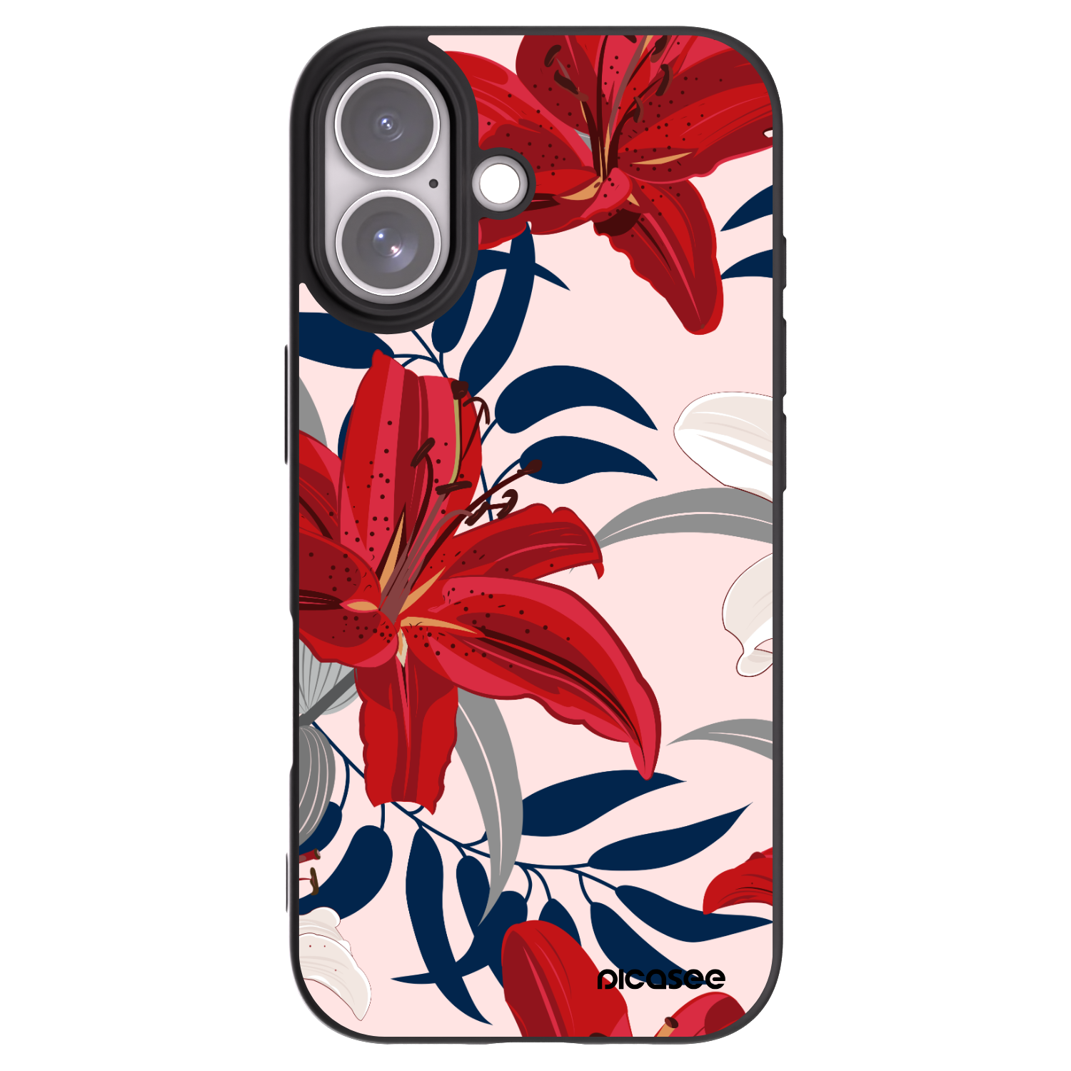 Picasee silikonový černý obal pro Apple iPhone 17 - Red Lily
