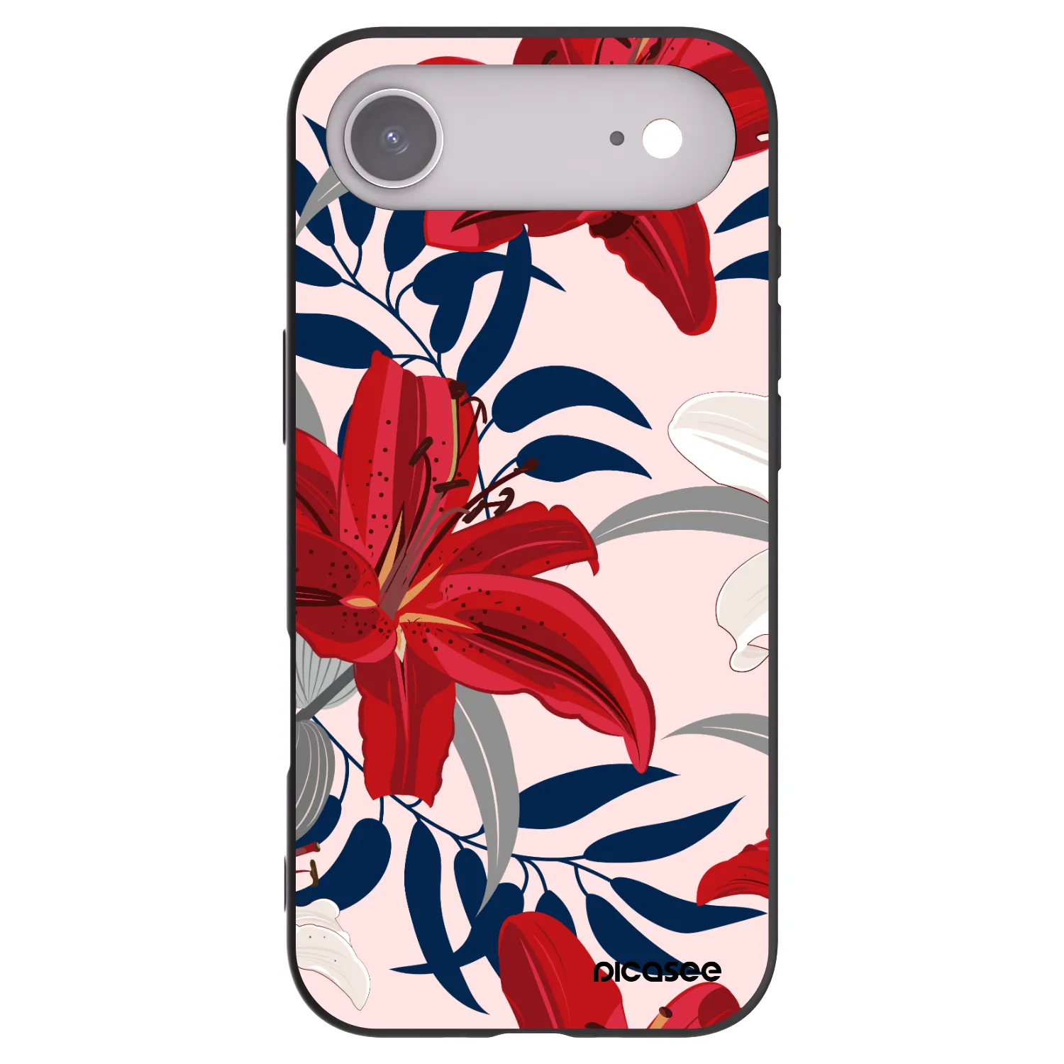 Picasee silikonový černý obal pro Apple iPhone Air - Red Lily