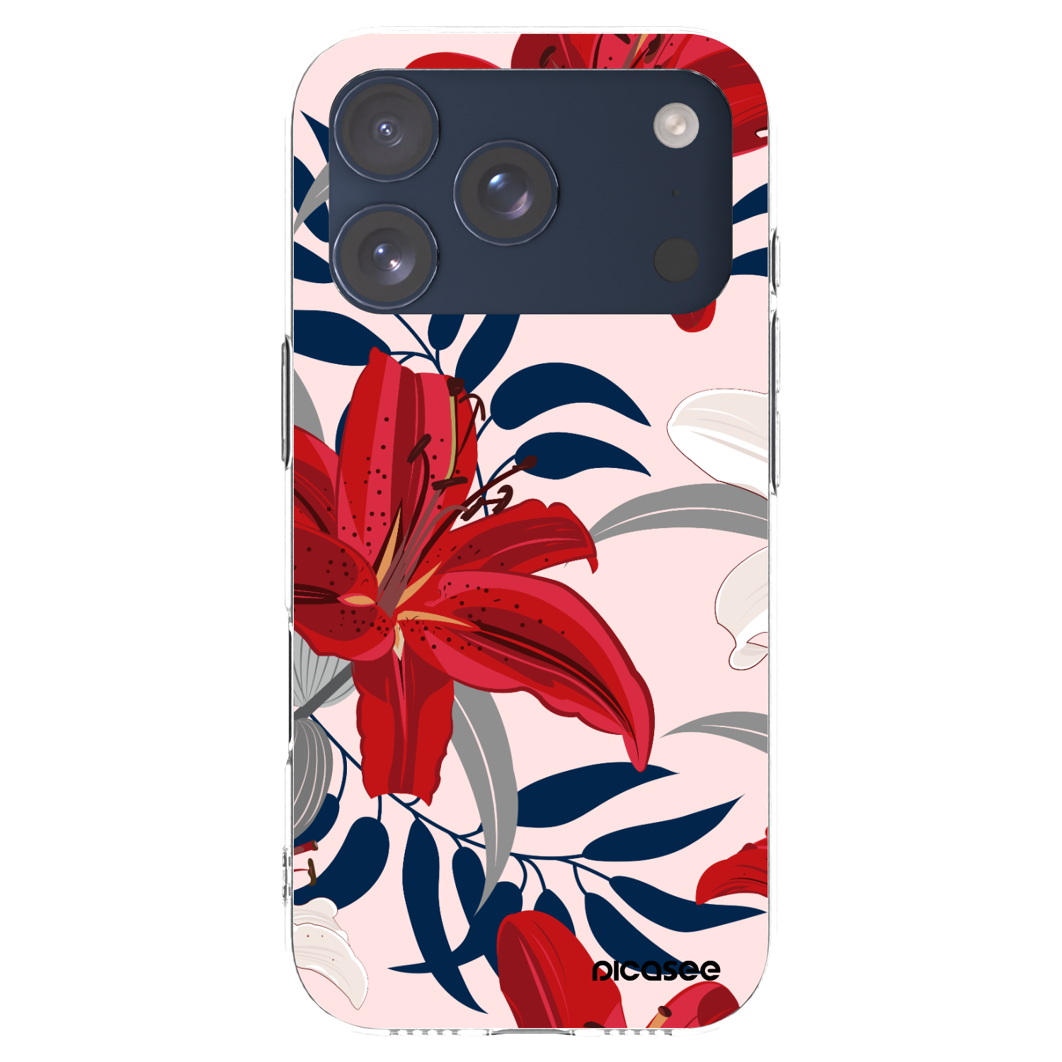 Picasee silikonový průhledný obal pro Apple iPhone 17 Pro - Red Lily