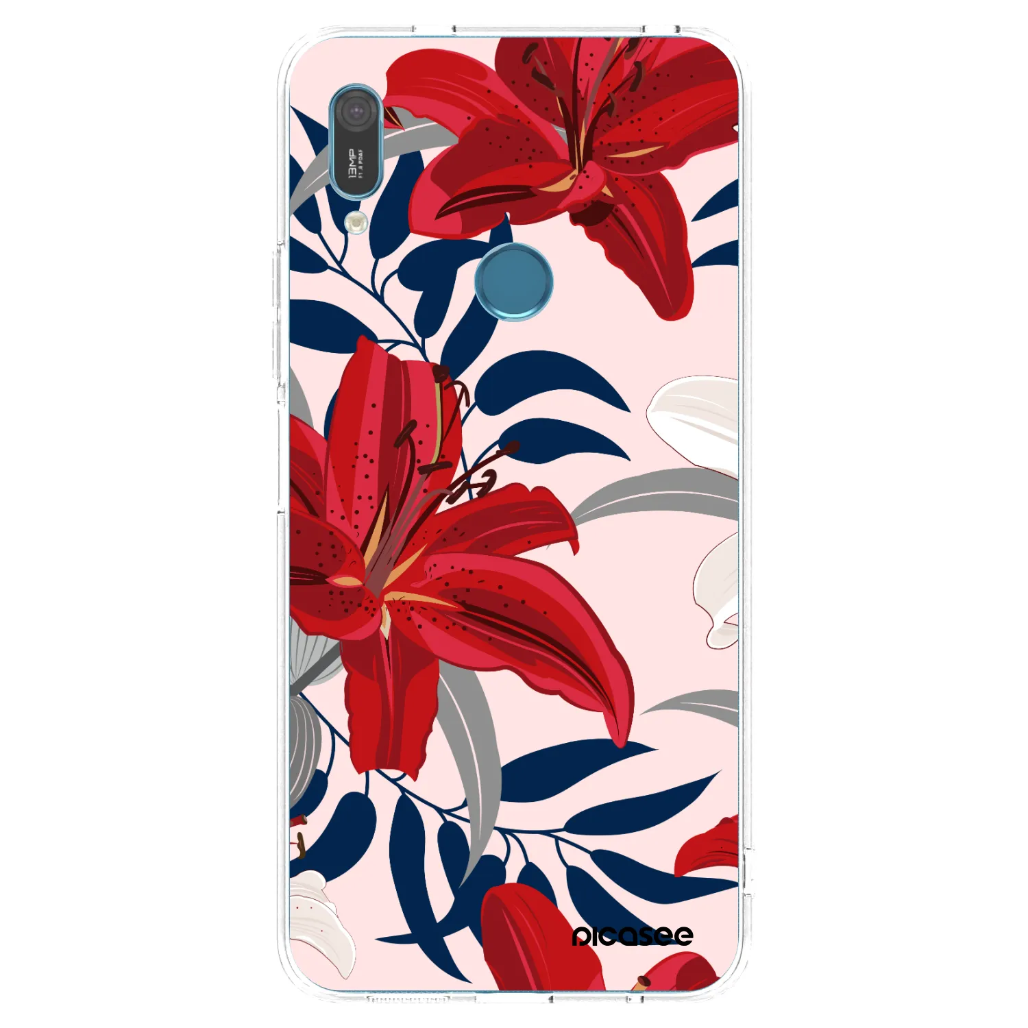 Picasee silikonový průhledný obal pro Huawei Y6 2019 - Red Lily
