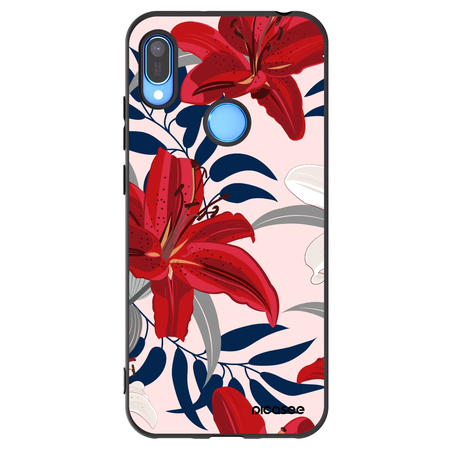 Picasee silikonový černý obal pro Huawei Y6 2019 - Red Lily
