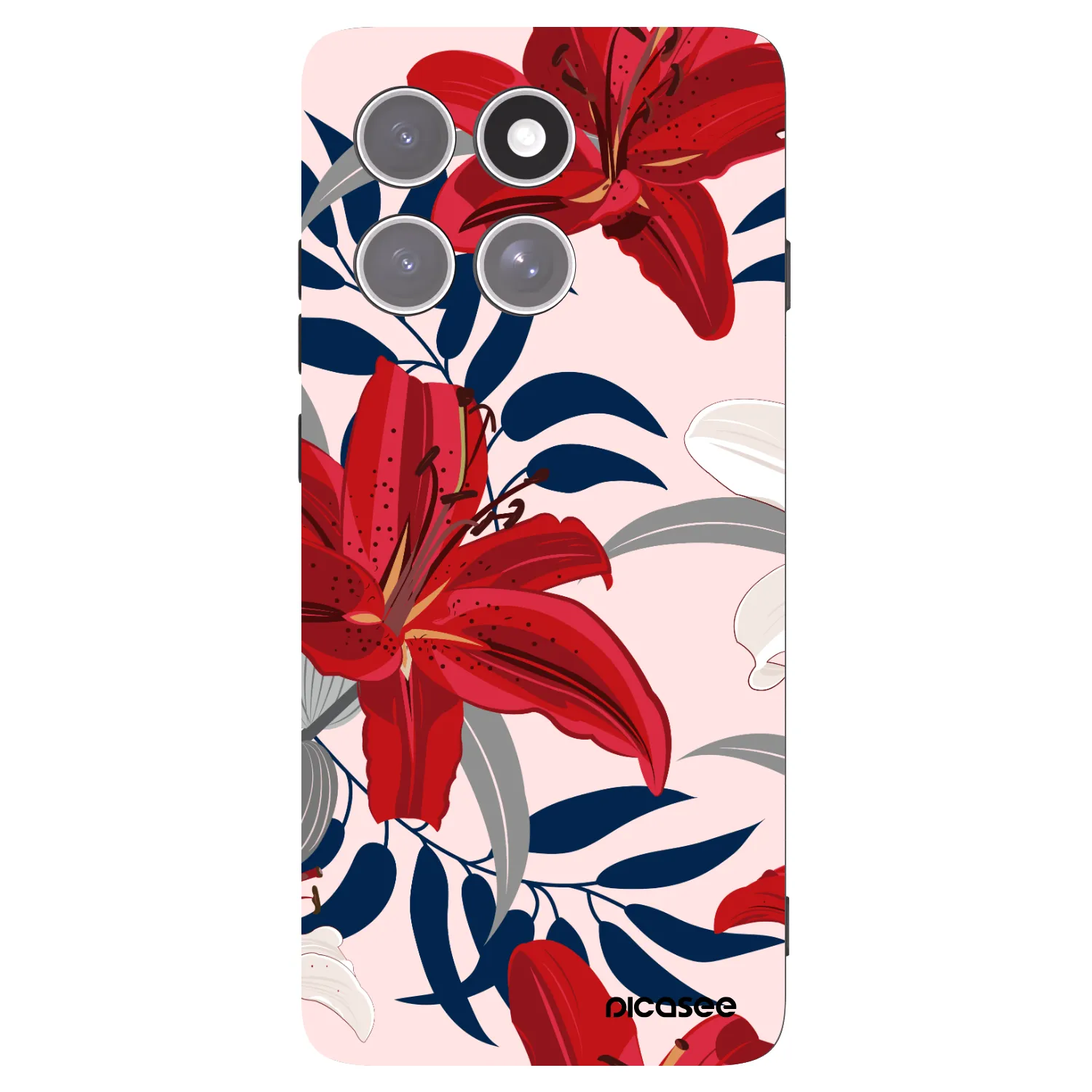 Picasee silikonový černý obal pro Motorola Edge 60 Pro - Red Lily