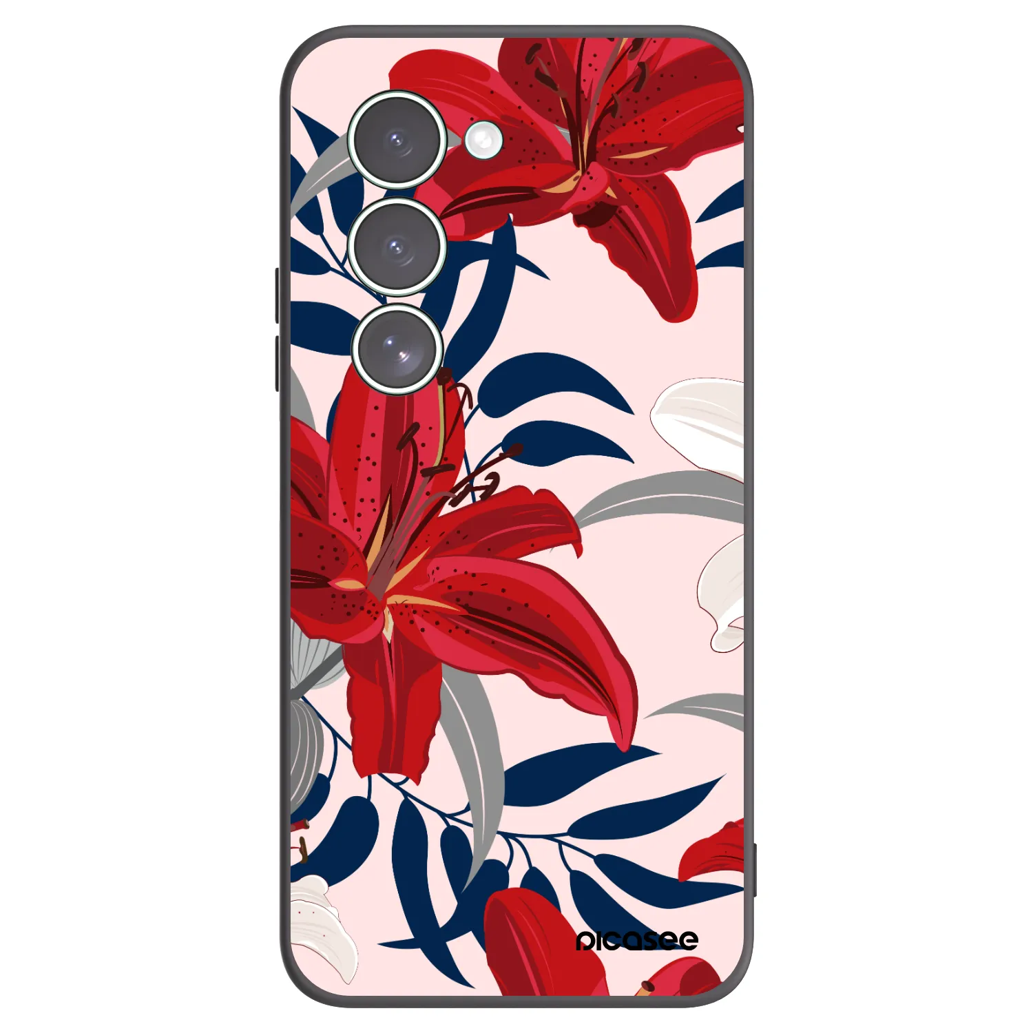 Picasee silikonový černý obal pro Xiaomi Redmi 15 5G - Red Lily