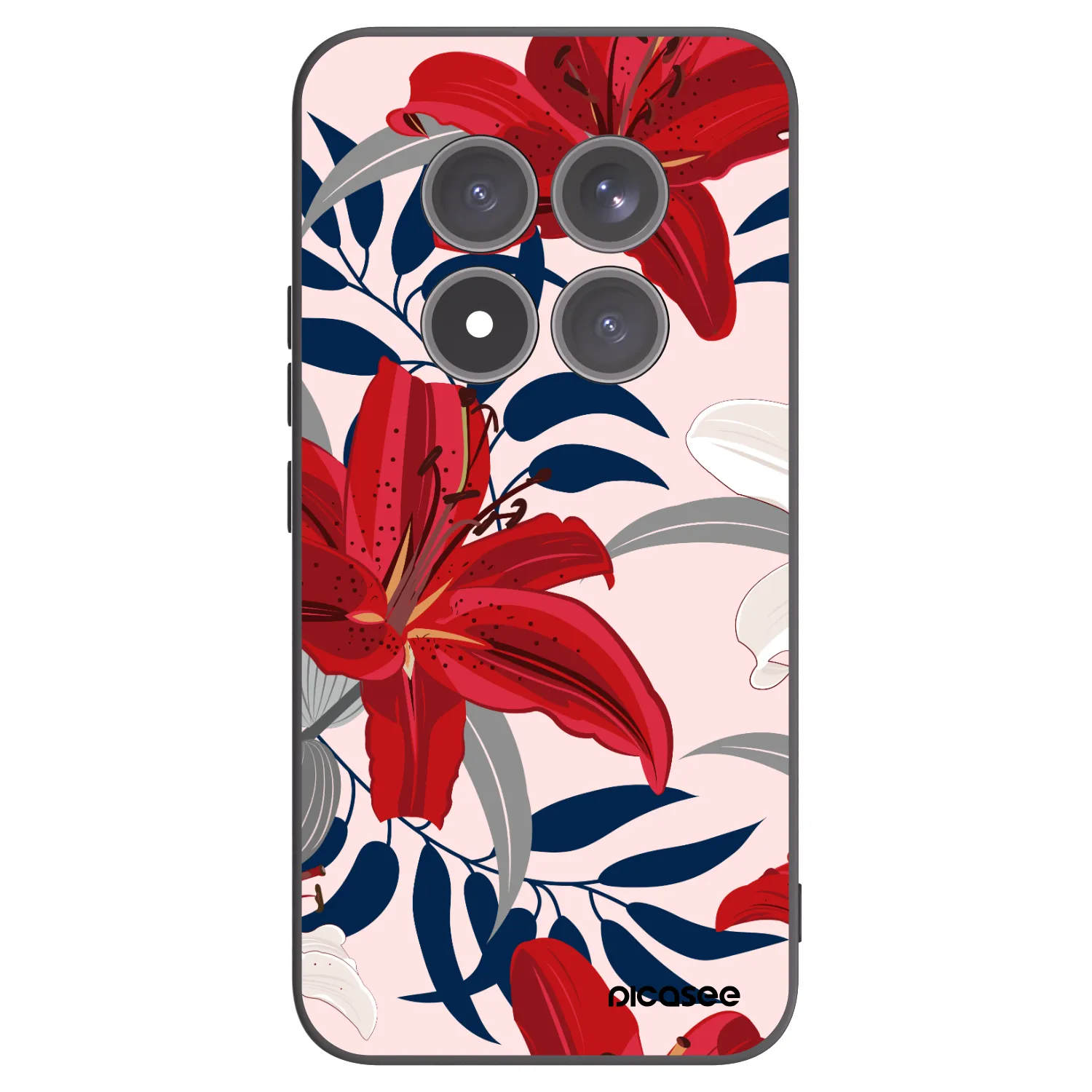 Picasee silikonový černý obal pro Xiaomi Redmi Note 15 Pro+ - Red Lily