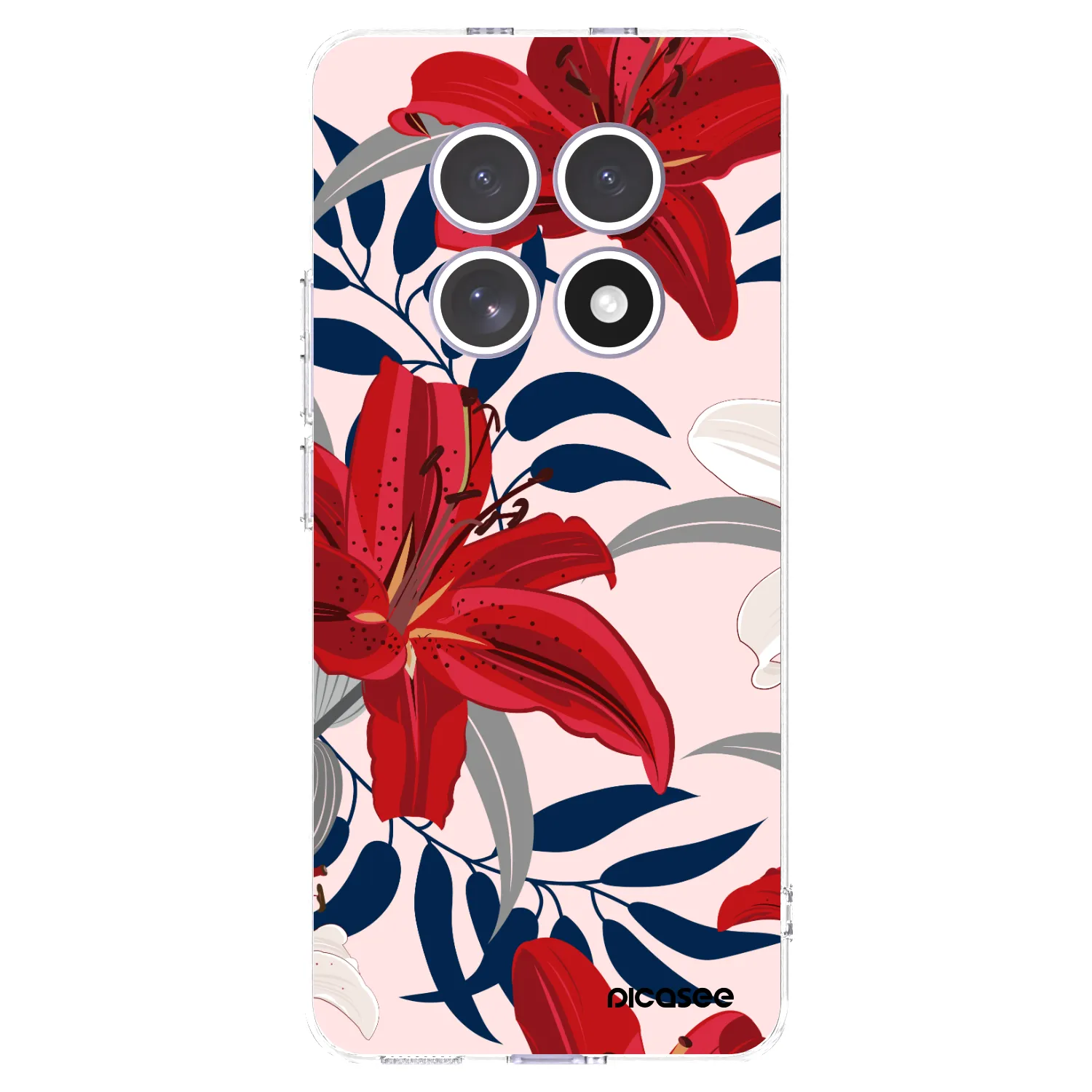 Picasee silikonový průhledný obal pro Xiaomi Redmi Note 15 - Red Lily
