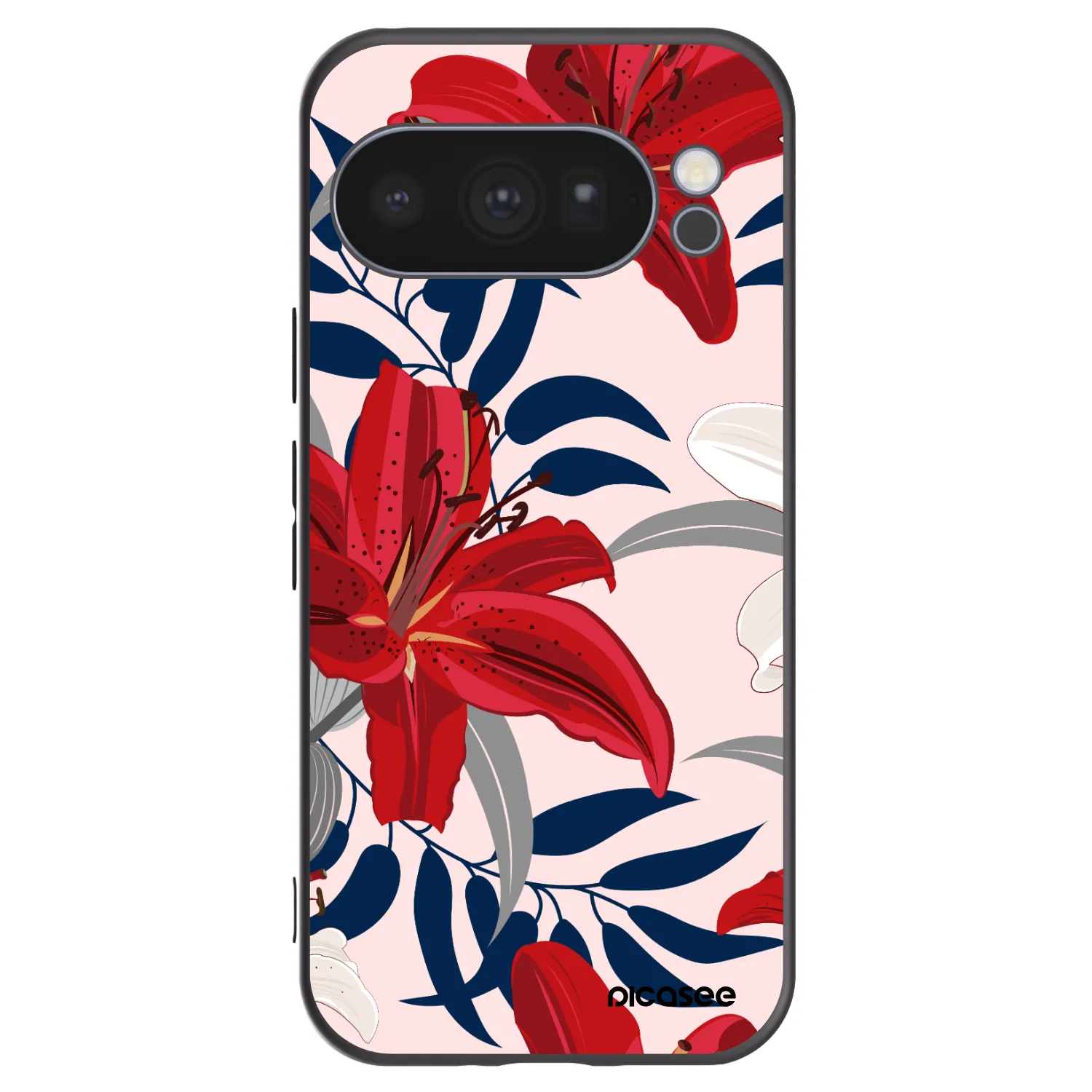 Picasee silikonový černý obal pro Google Pixel 10 Pro - Red Lily