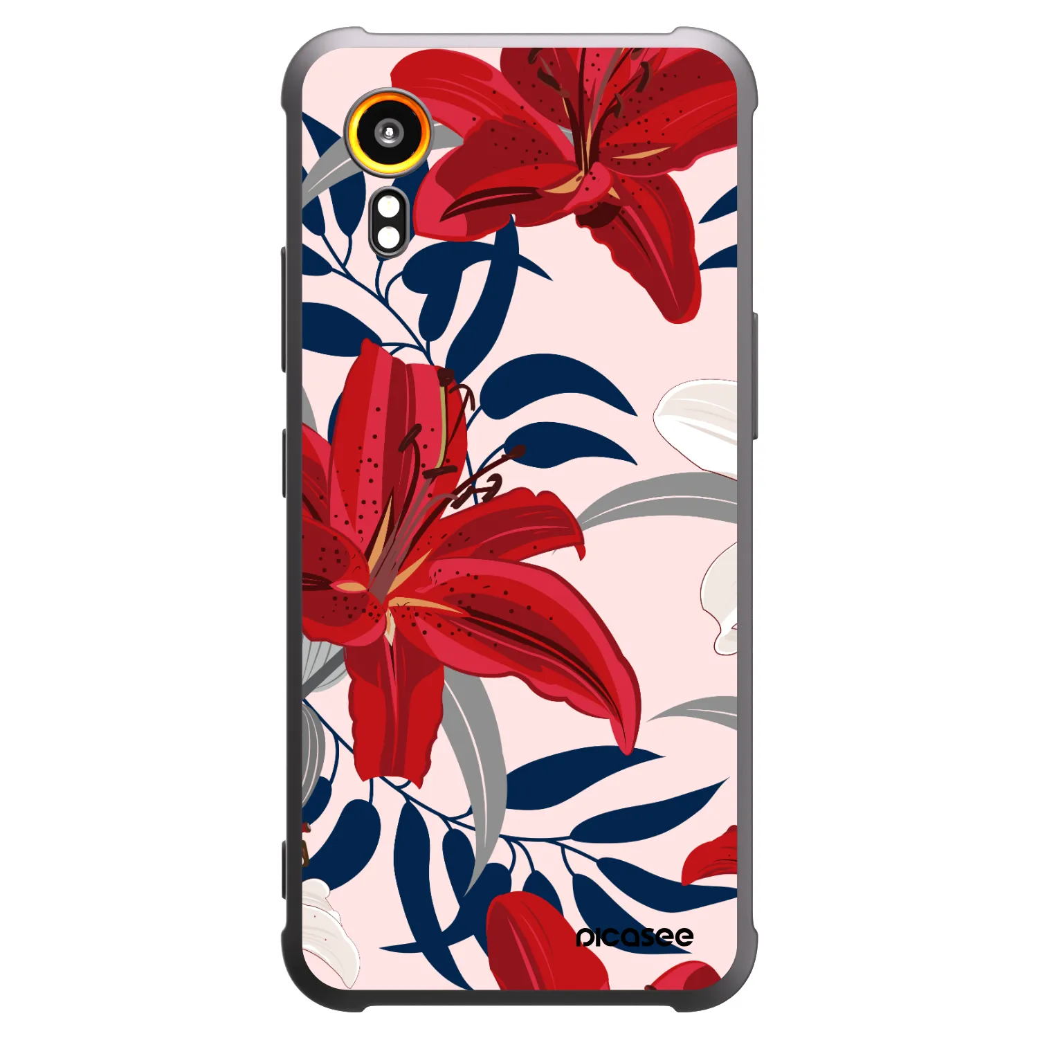 Picasee silikonový černý obal pro Samsung Galaxy Xcover 7 - Red Lily