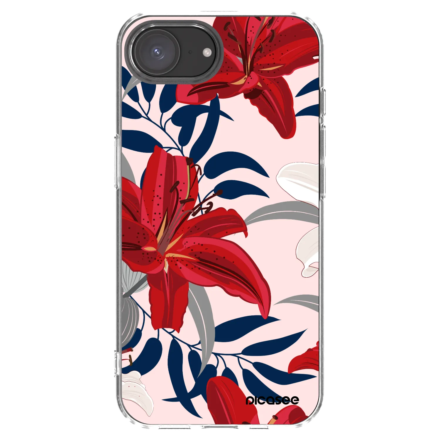 Picasee silikonový průhledný obal pro Apple iPhone 17e - Red Lily