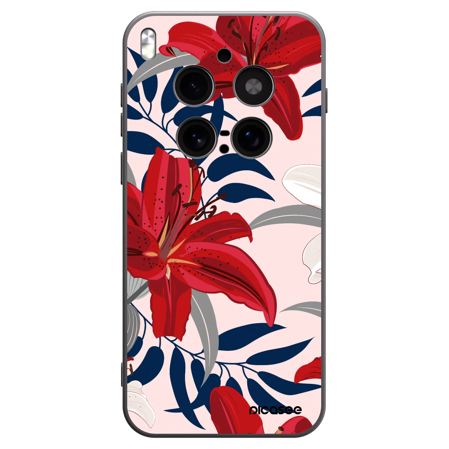 Picasee silikonový černý obal pro Vivo X300 Pro - Red Lily