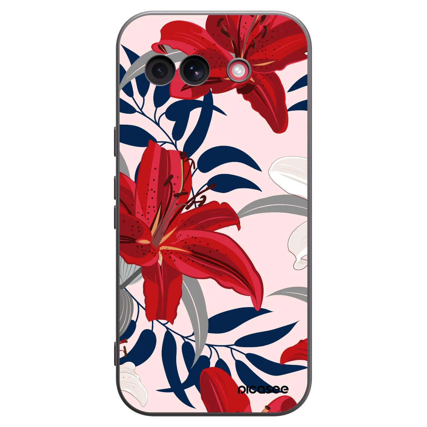 Picasee silikonový černý obal pro Google Pixel 10a - Red Lily
