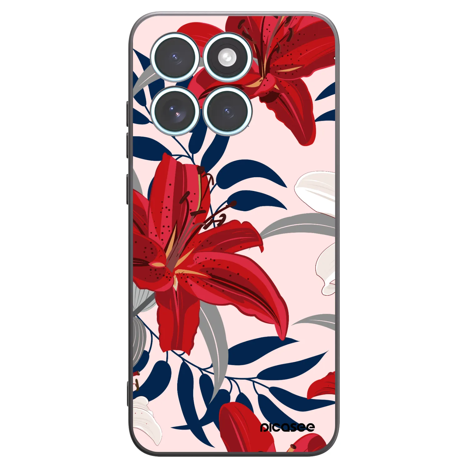Picasee silikonový černý obal pro Motorola Edge 70 Fusion - Red Lily