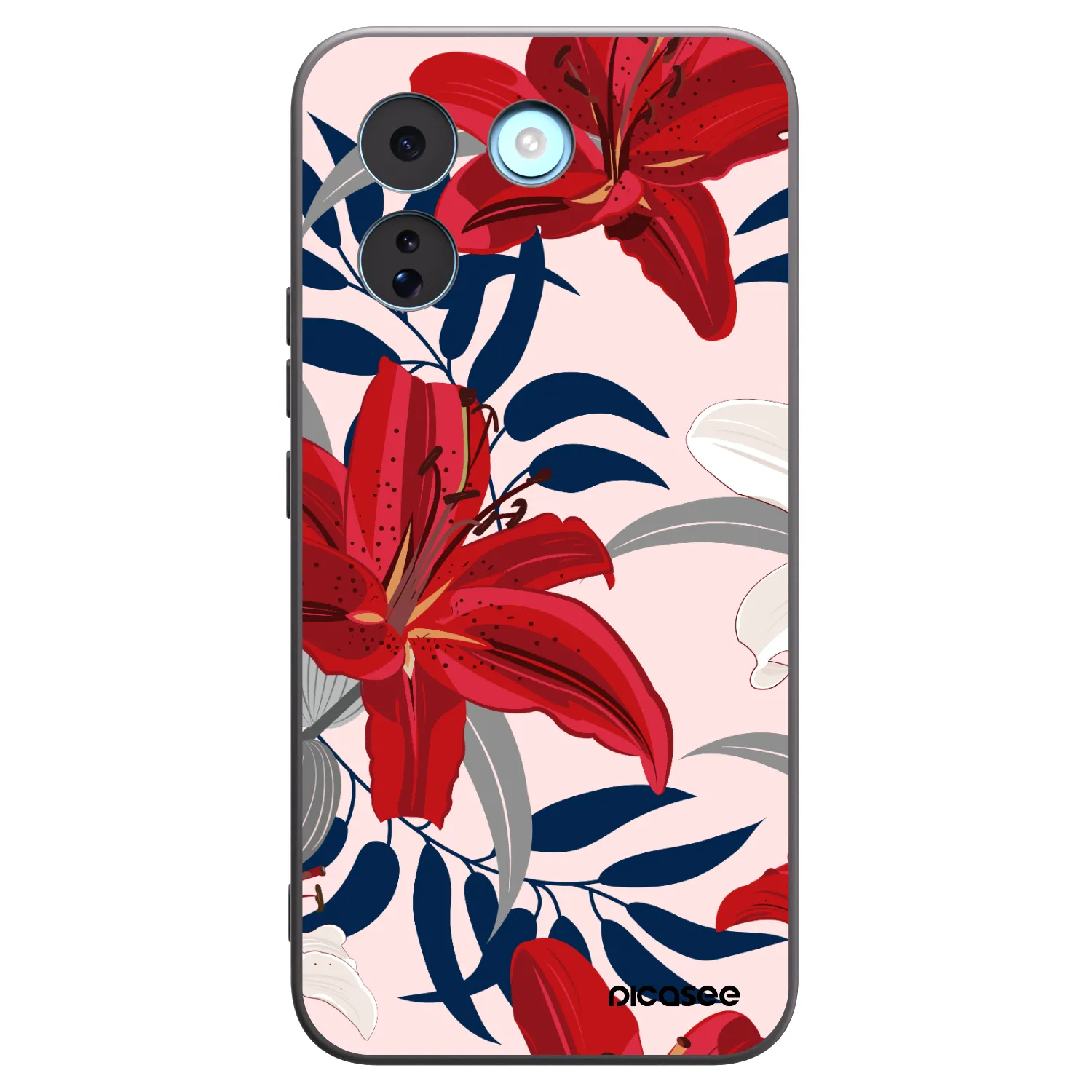 Picasee silikonový černý obal pro Xiaomi Redmi Note 17 Pro MAX 5G - Red Lily
