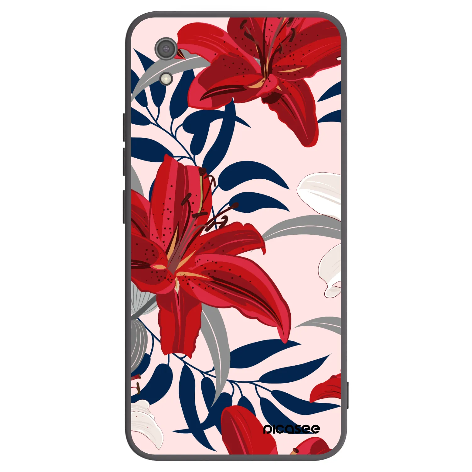 Picasee silikonový černý obal pro Xiaomi Redmi 7A - Red Lily