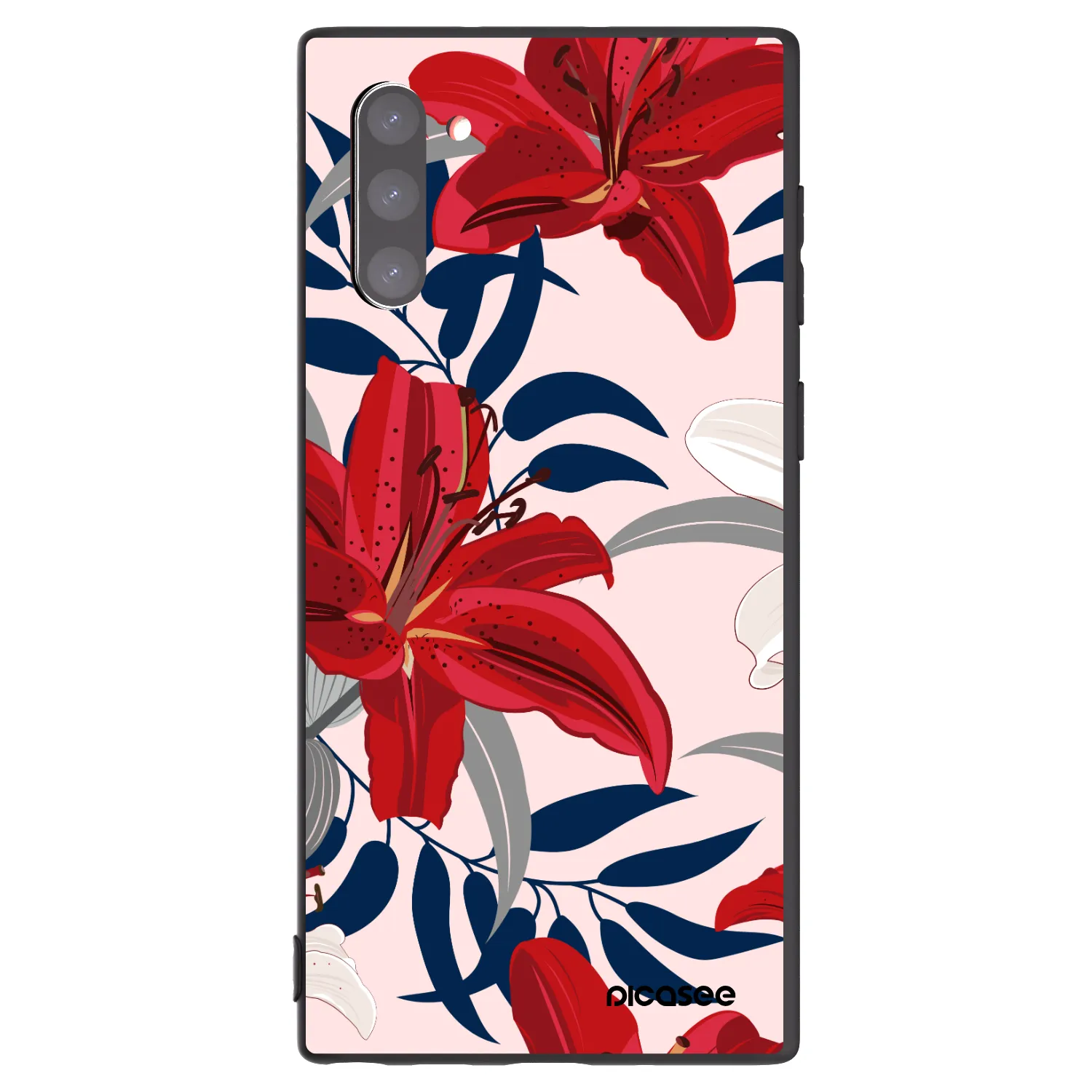 Picasee silikonový černý obal pro Samsung Galaxy Note 10 N970F - Red Lily