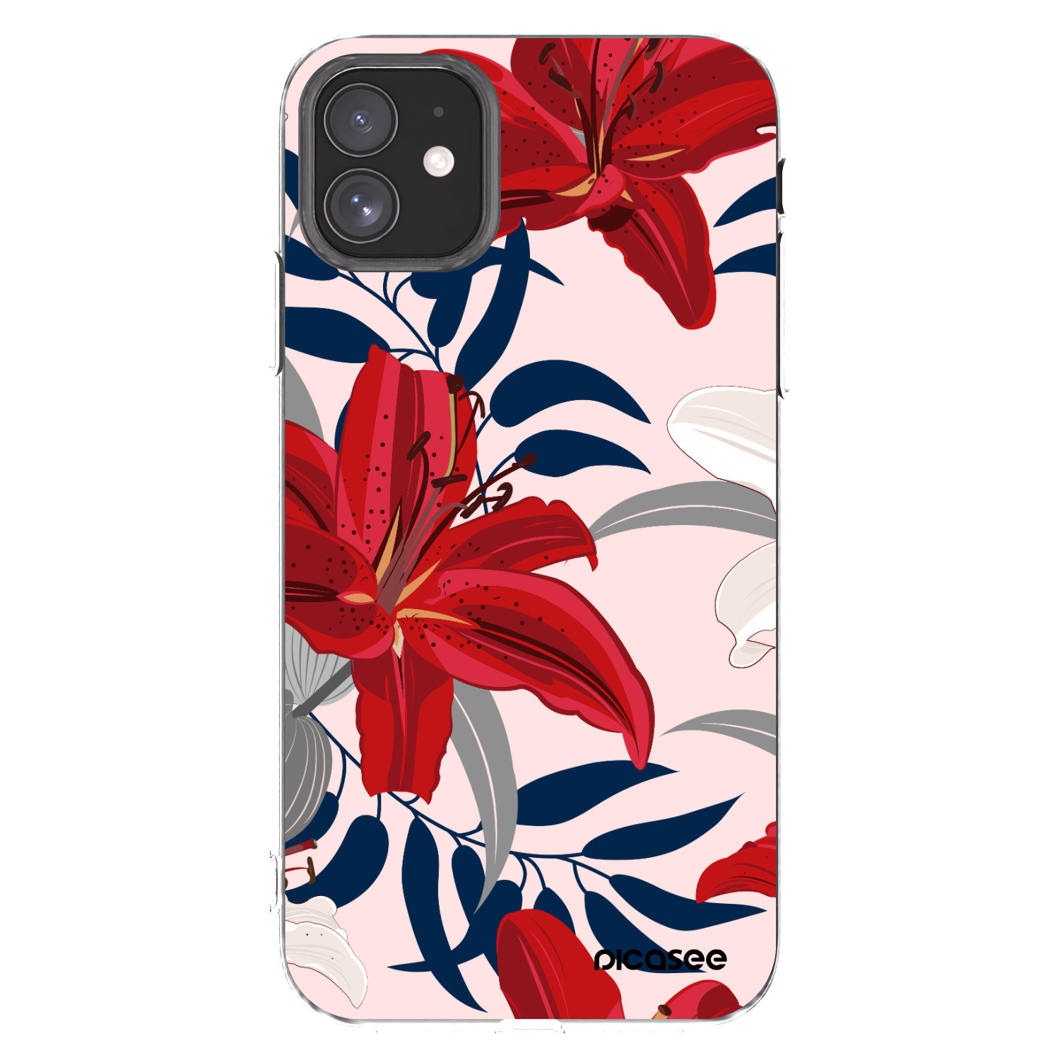 Picasee silikonový průhledný obal pro Apple iPhone 11 - Red Lily