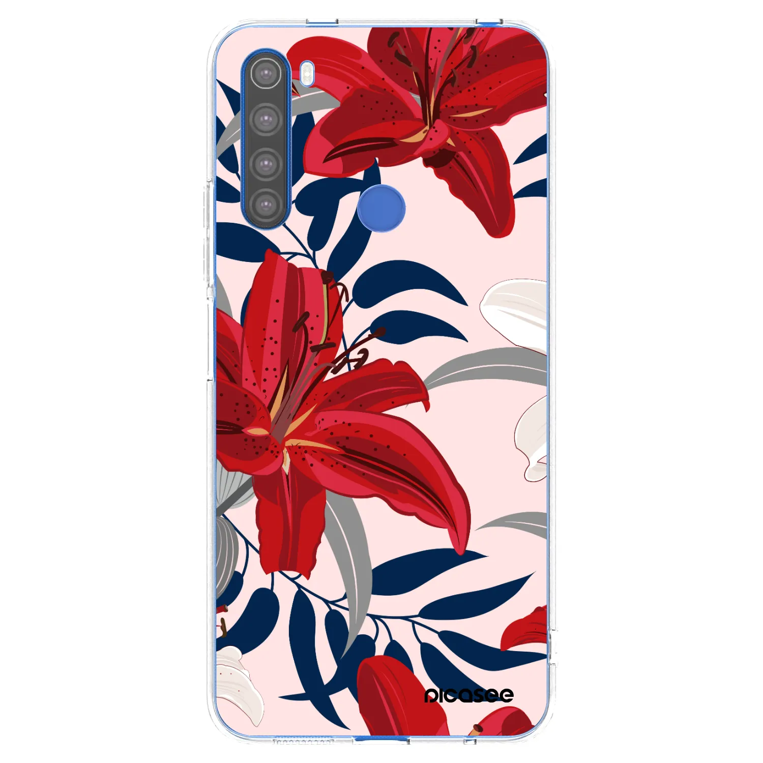Picasee silikonový průhledný obal pro Xiaomi Redmi Note 8T - Red Lily