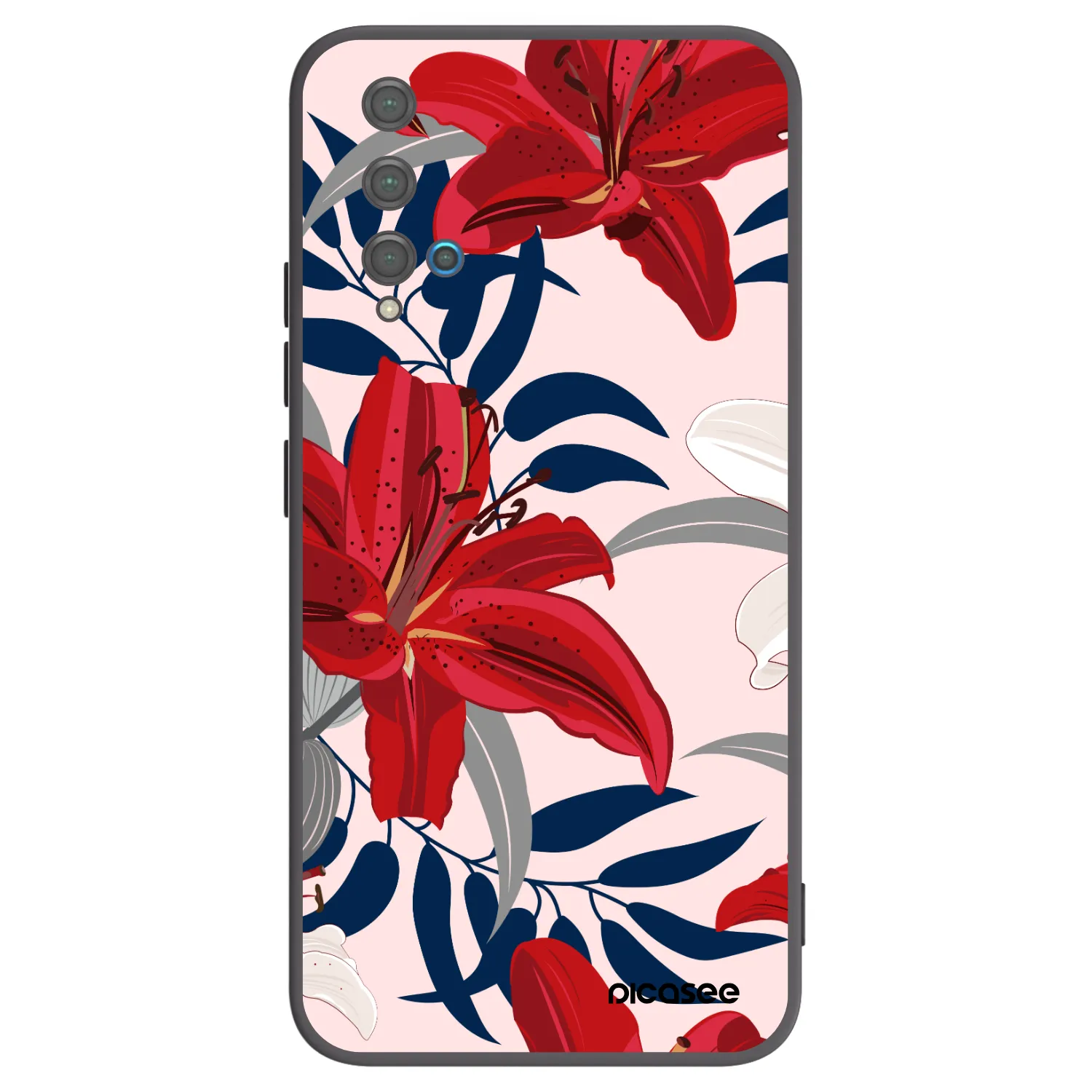 Picasee silikonový černý obal pro Huawei Nova 5T - Red Lily
