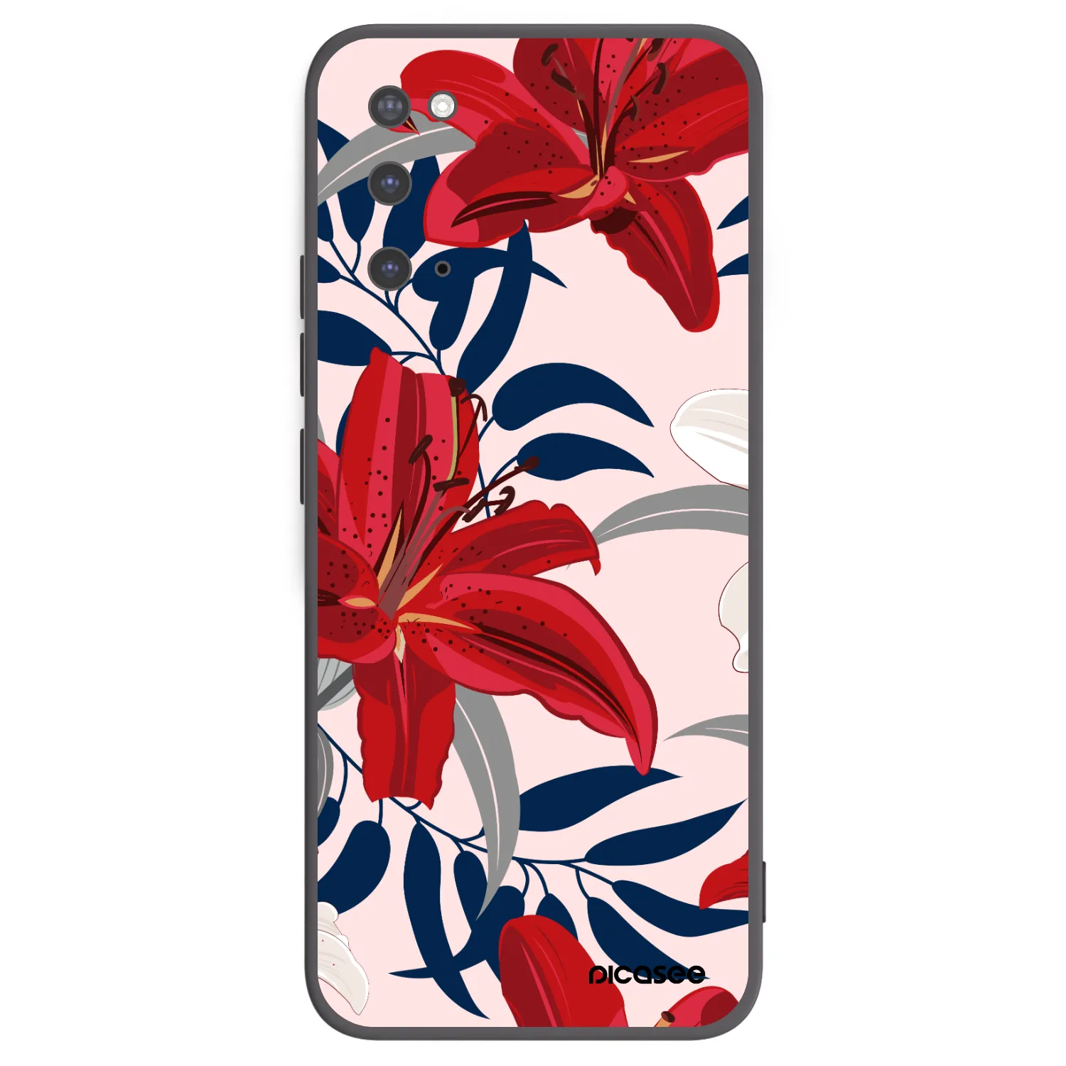 Picasee silikonový černý obal pro Samsung Galaxy S20 G980F - Red Lily
