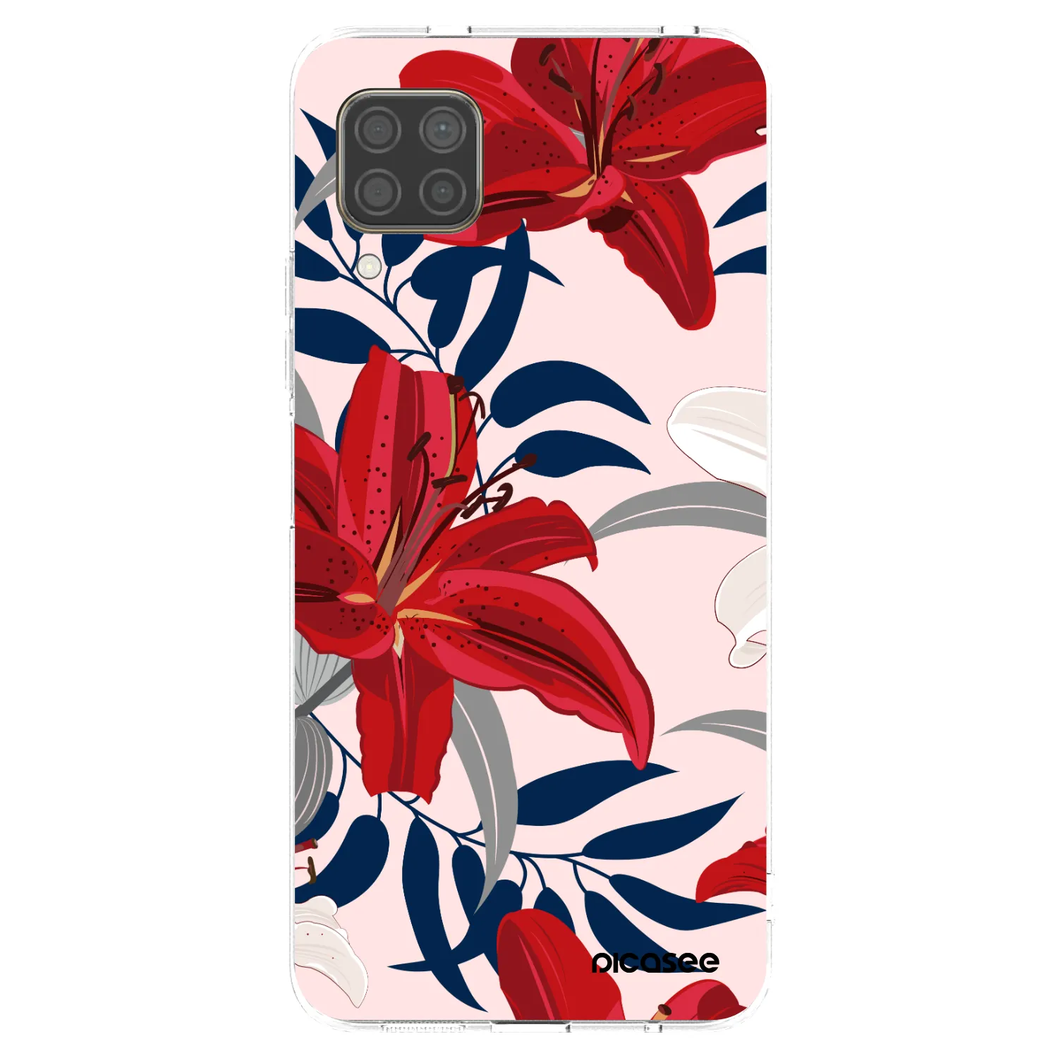 Picasee silikonový průhledný obal pro Huawei P40 Lite - Red Lily