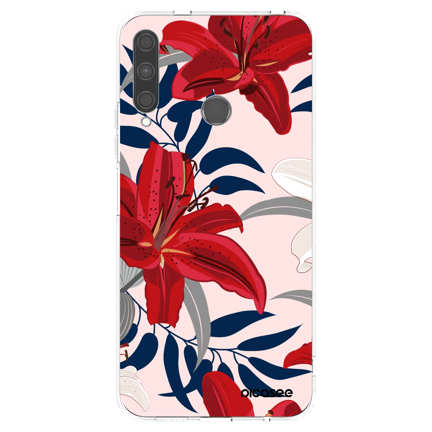 Picasee silikonový průhledný obal pro Huawei P40 Lite E - Red Lily