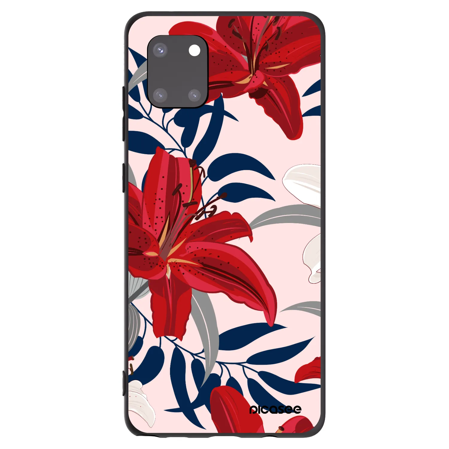 Picasee silikonový černý obal pro Samsung Galaxy Note 10 Lite N770F - Red Lily